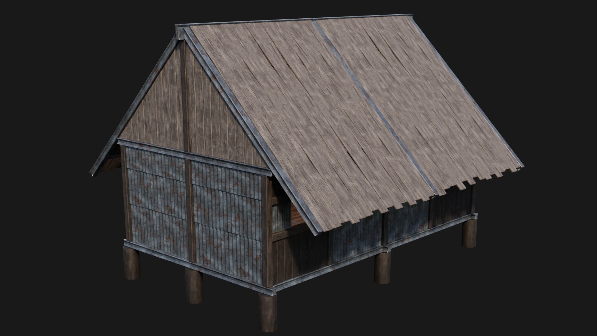 Medieval Houses 56- 4K Textures Game Ready Low-poly 3D model_7