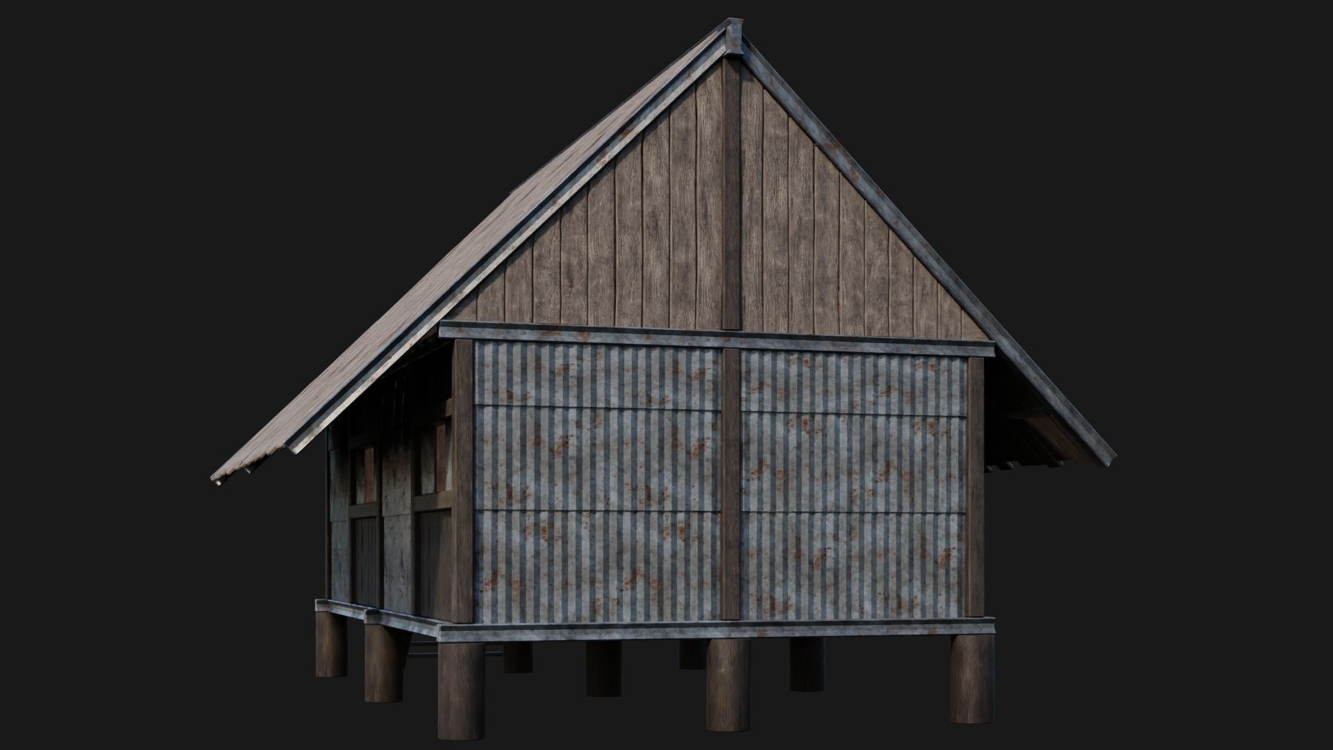 Medieval Houses 56- 4K Textures Game Ready Low-poly 3D model_13