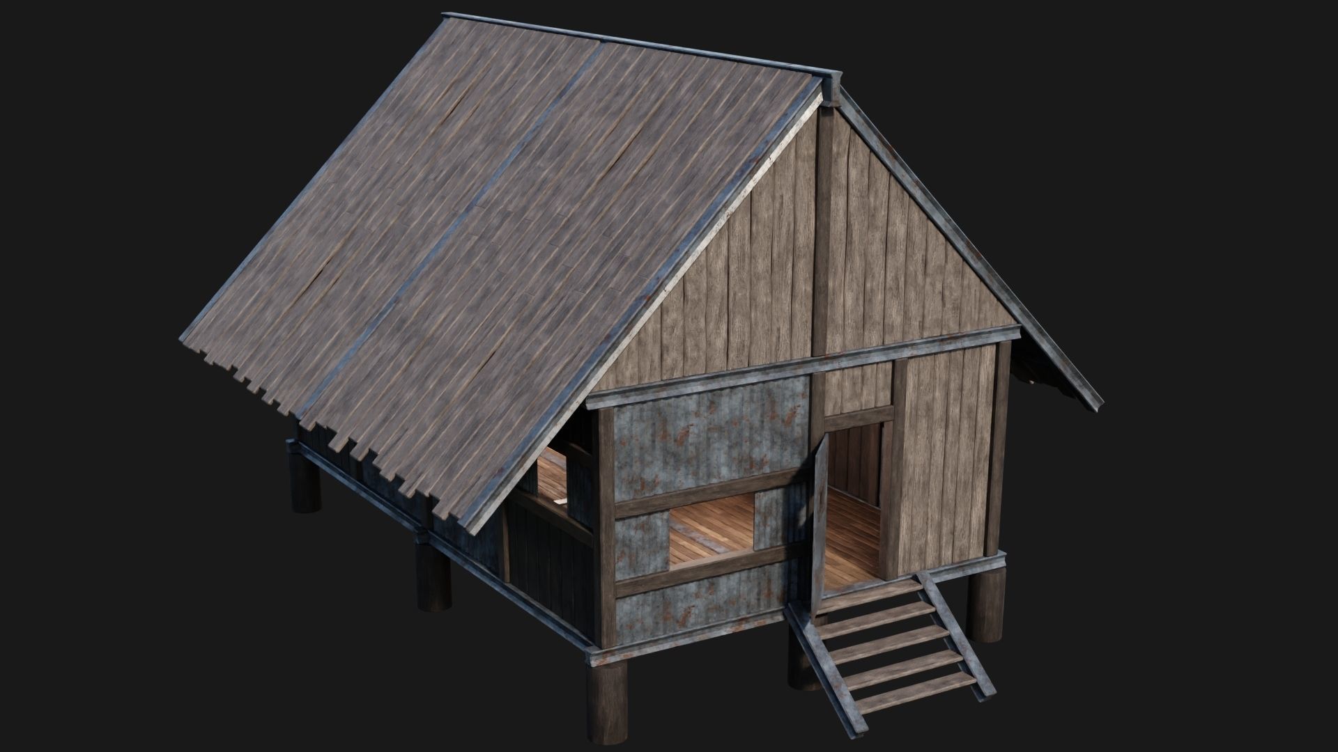 Medieval Houses 56- 4K Textures Game Ready Low-poly 3D model_15