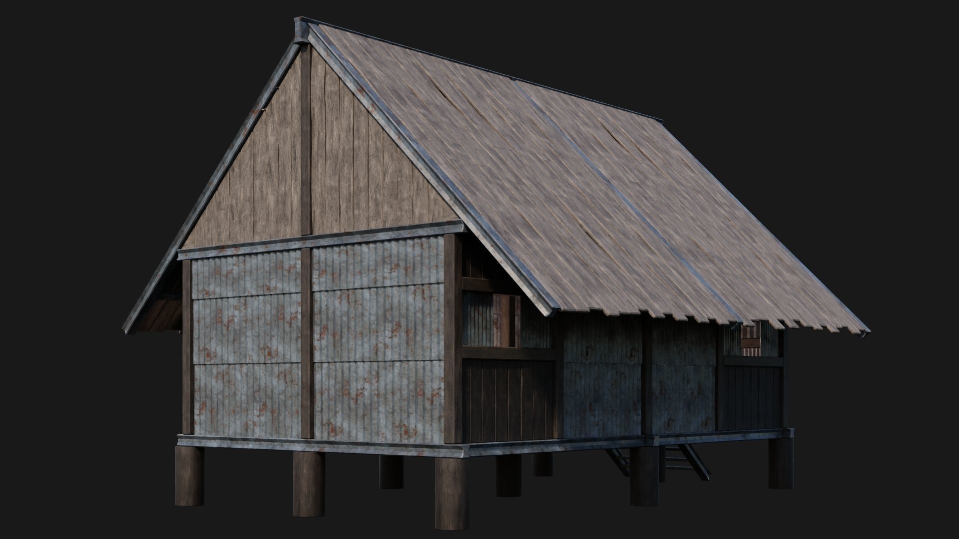 Medieval Houses 56- 4K Textures Game Ready Low-poly 3D model_10