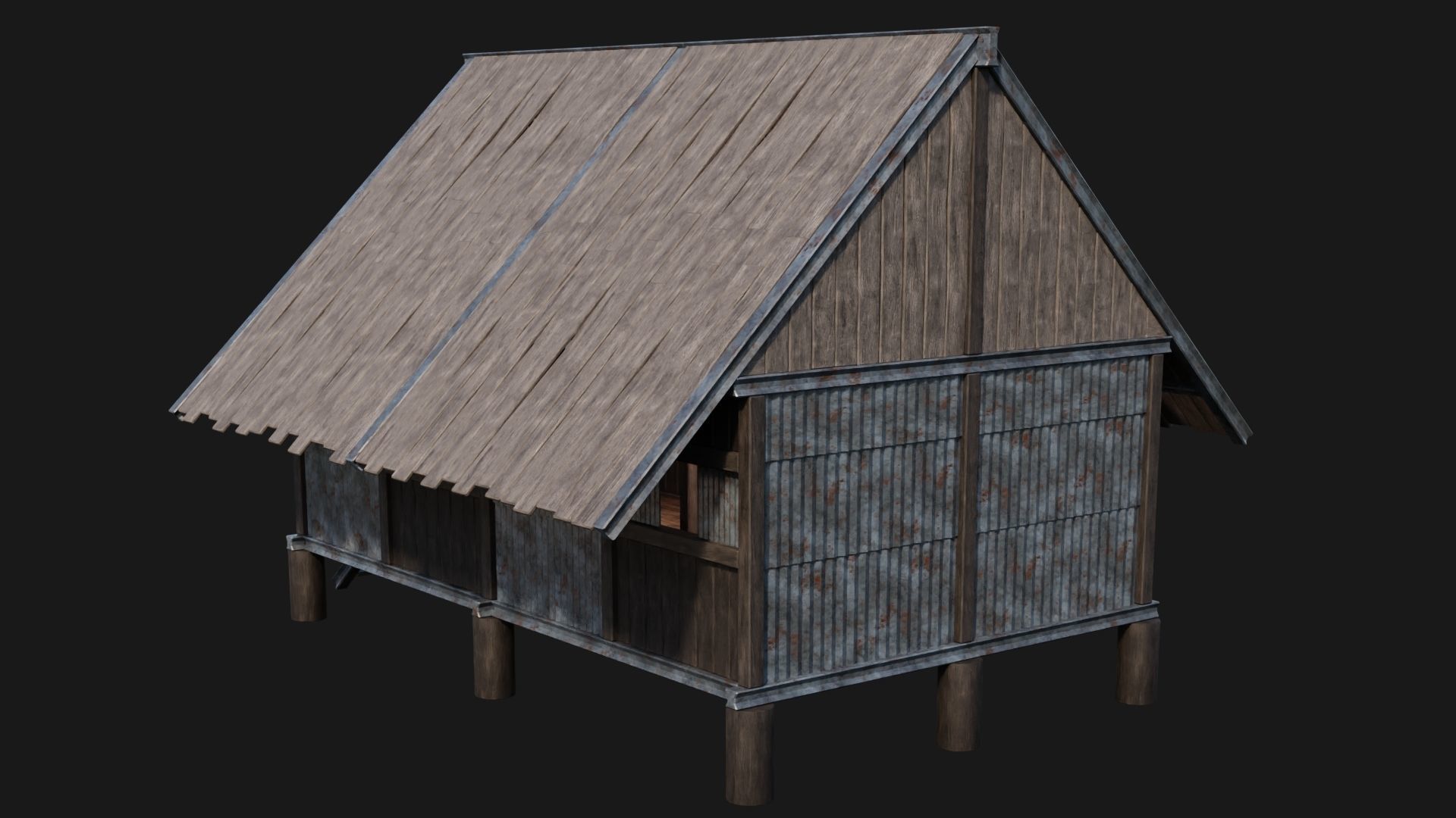 Medieval Houses 56- 4K Textures Game Ready Low-poly 3D model_8