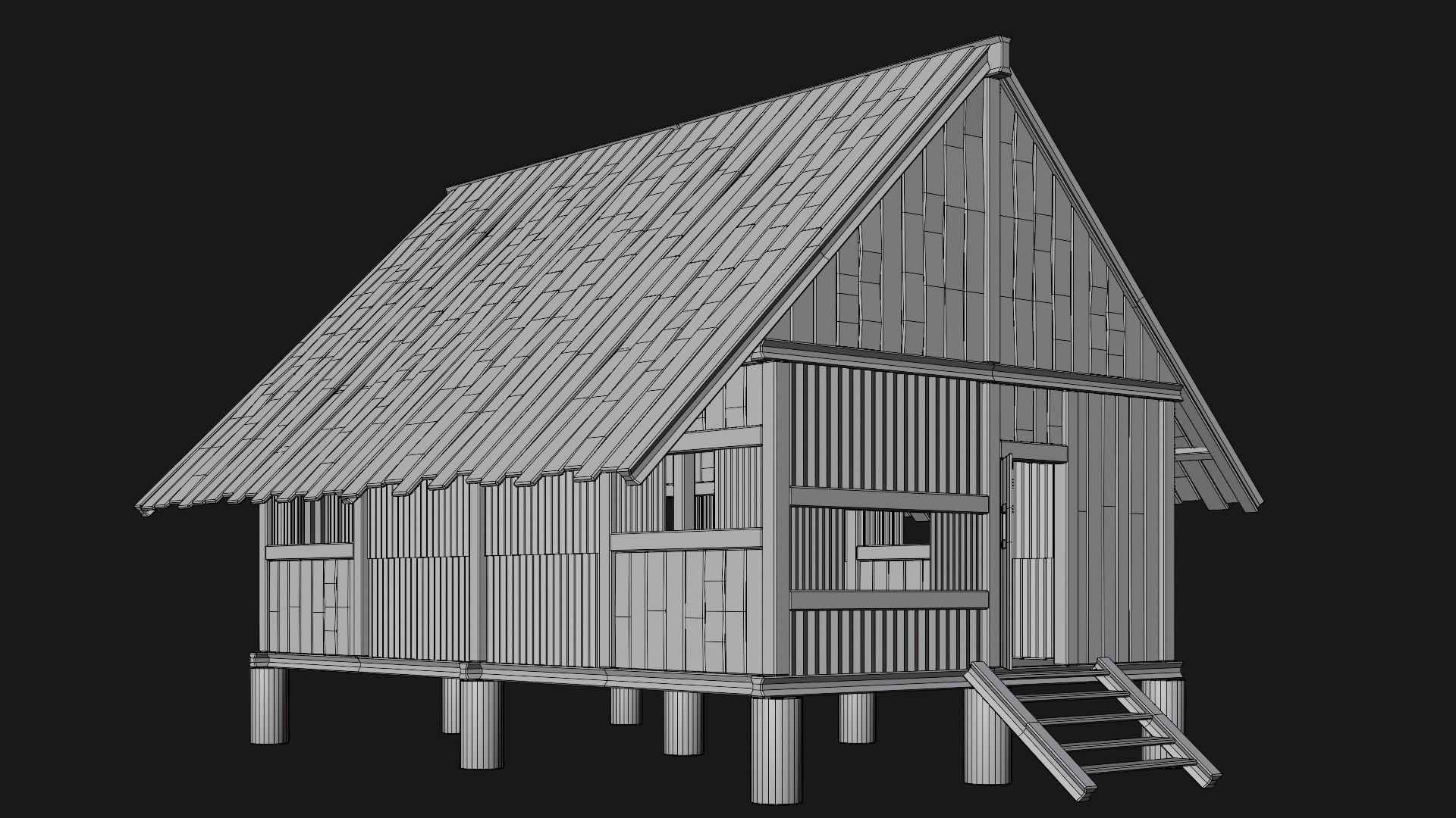 Medieval Houses 56- 4K Textures Game Ready Low-poly 3D model_6