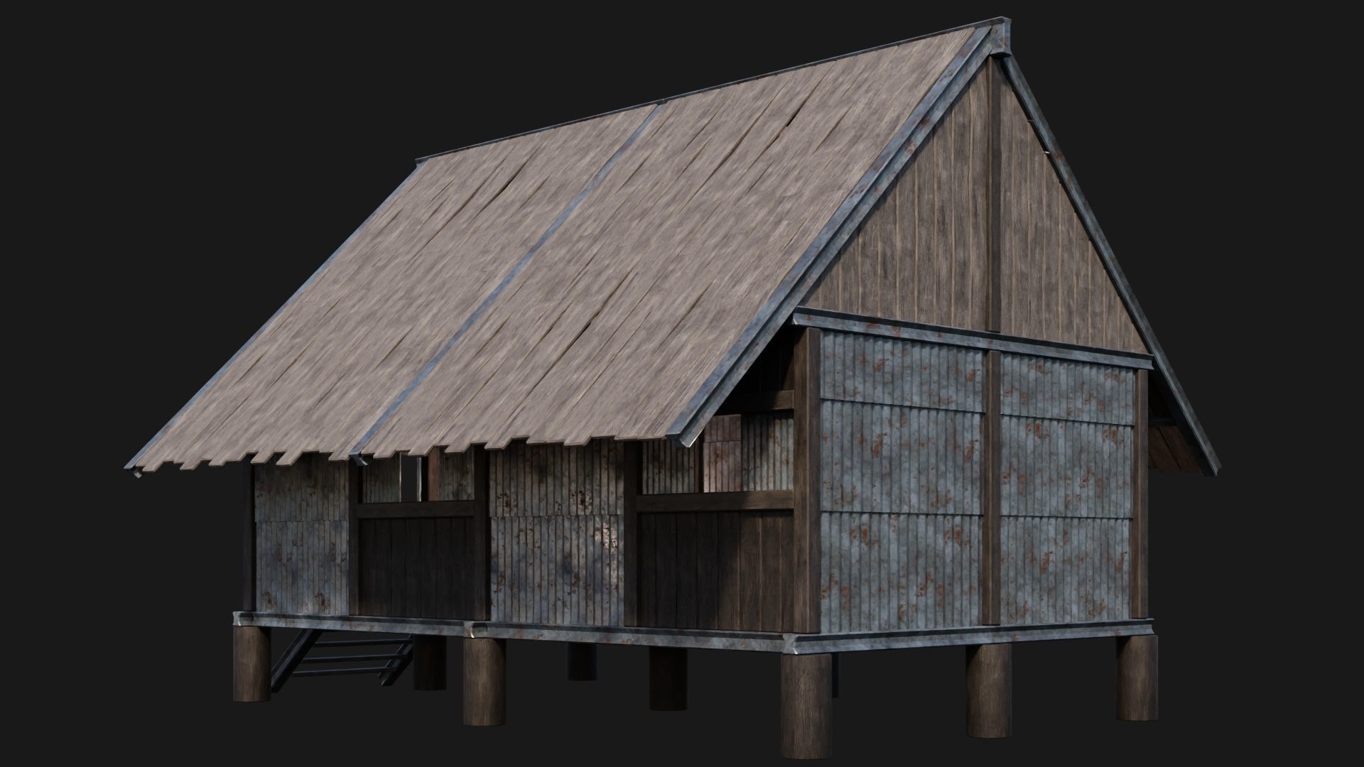 Medieval Houses 56- 4K Textures Game Ready Low-poly 3D model_2