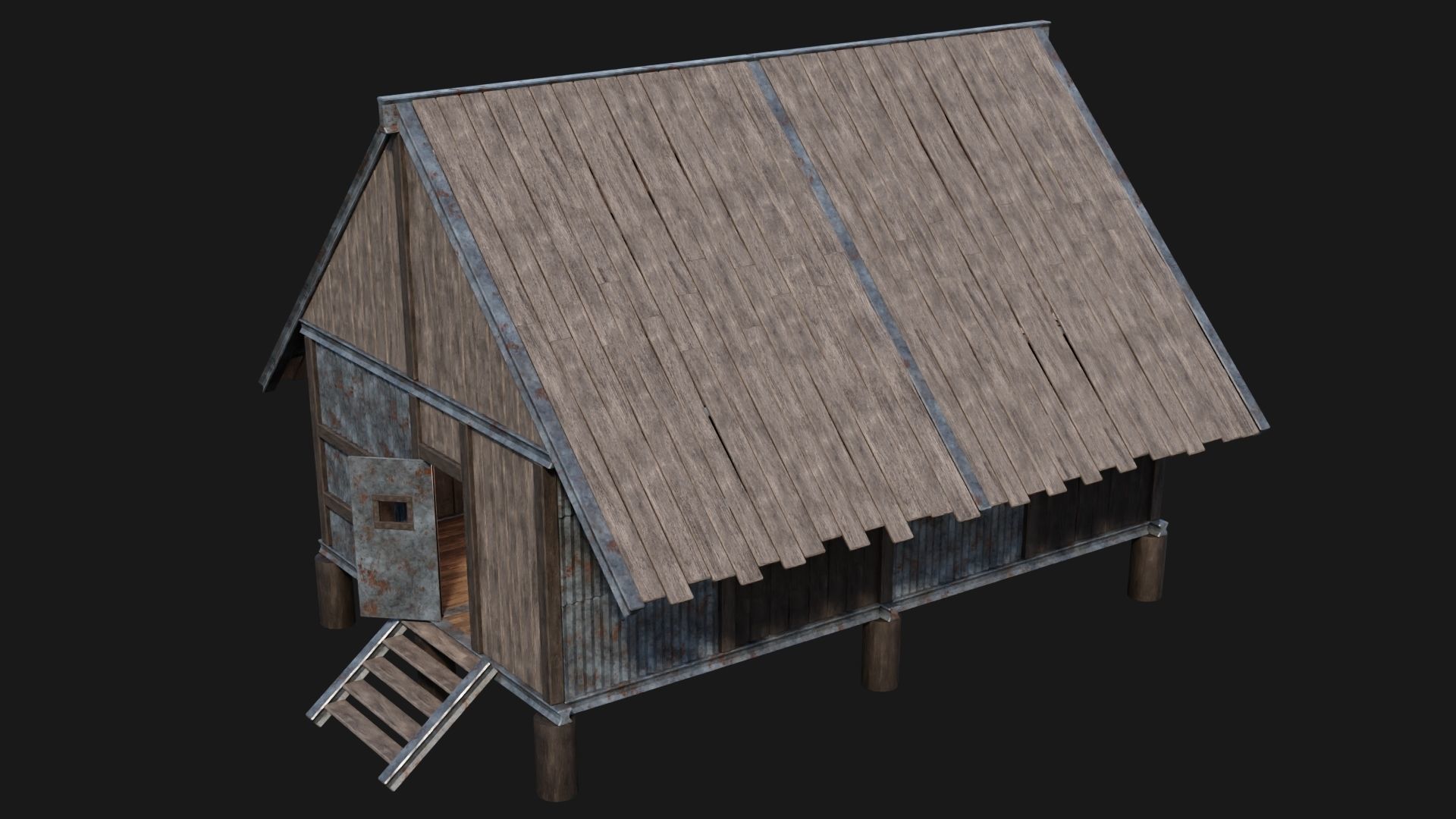 Medieval Houses 56- 4K Textures Game Ready Low-poly 3D model_9