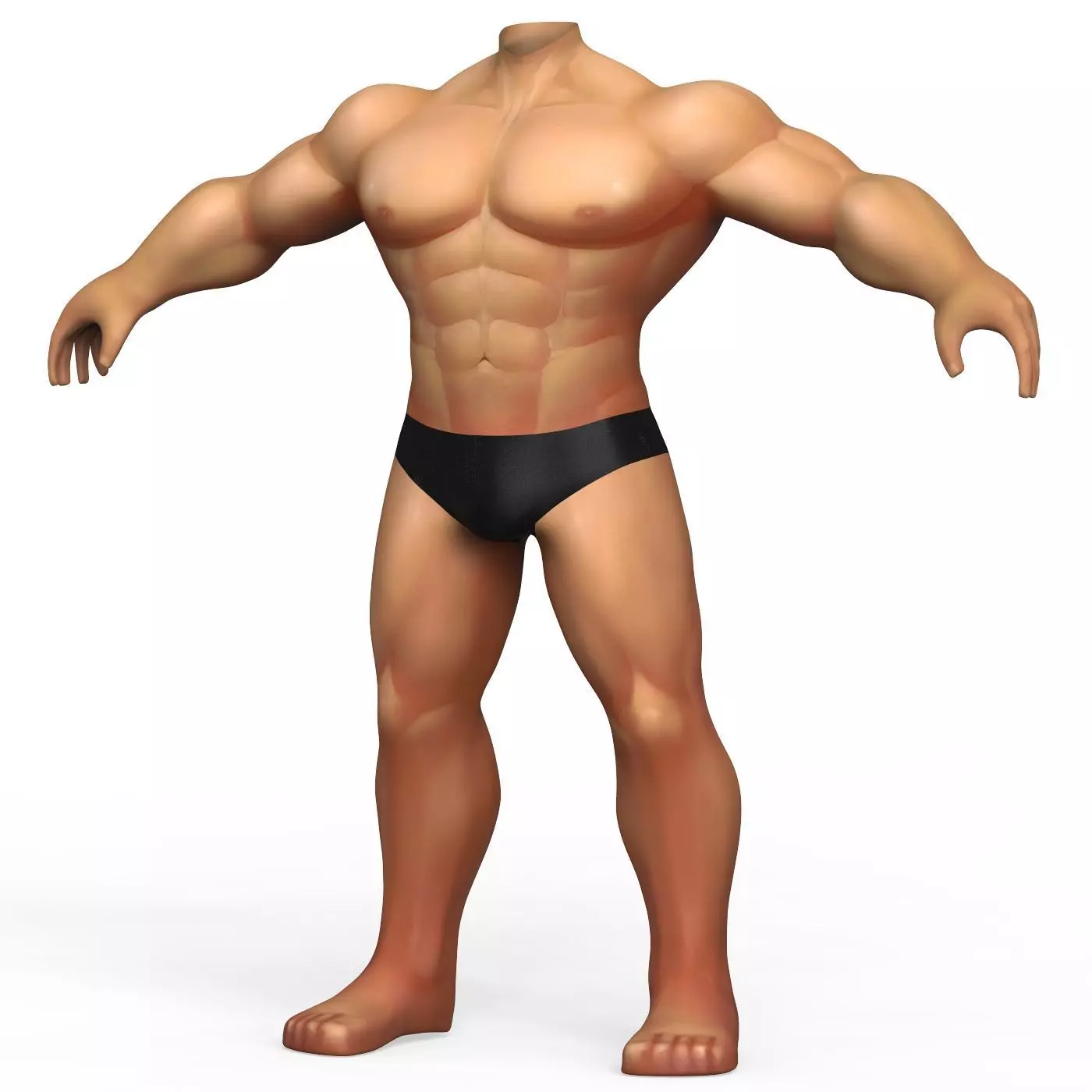 Hulk Body Base Mesh Low-poly 3D model_0