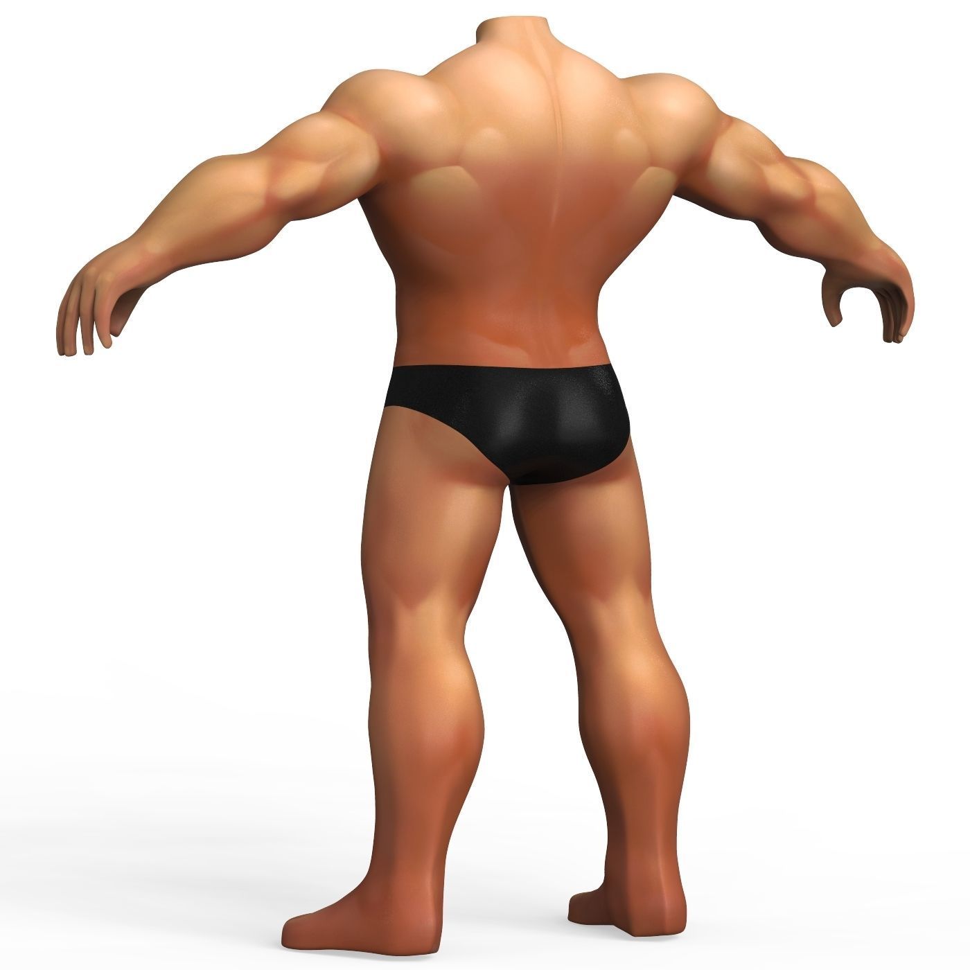 Hulk Body Base Mesh Low-poly 3D model_2