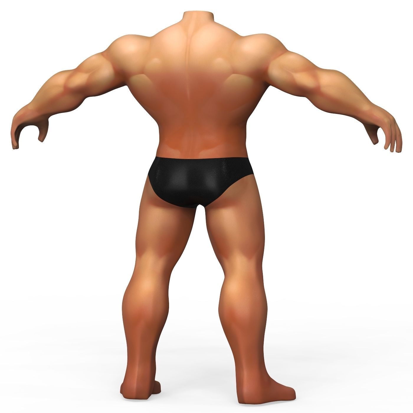 Hulk Body Base Mesh Low-poly 3D model_3