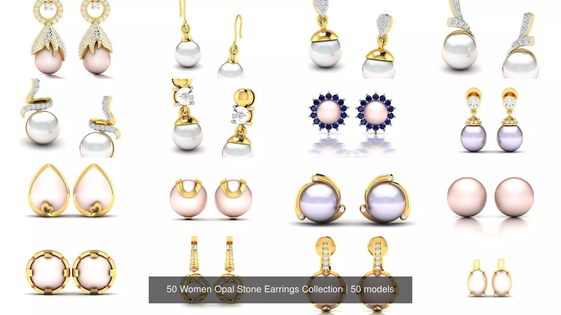 50 Women Opal Stone Earrings Collection _0