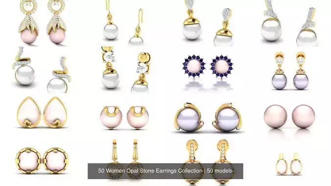 50 Women Opal Stone Earrings Collection 