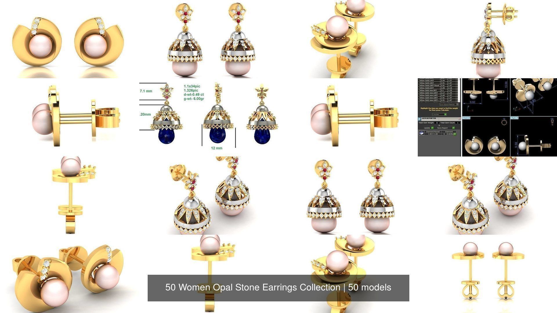 50 Women Opal Stone Earrings Collection _9