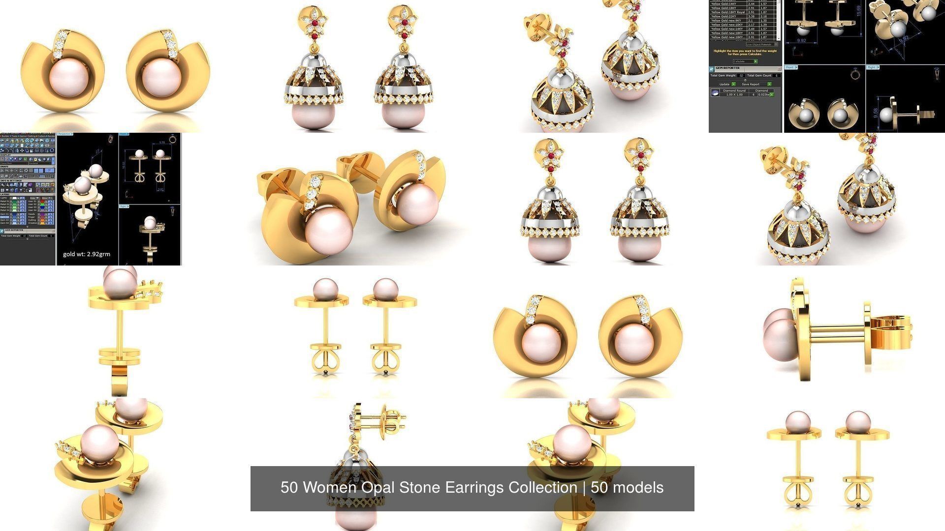50 Women Opal Stone Earrings Collection _6