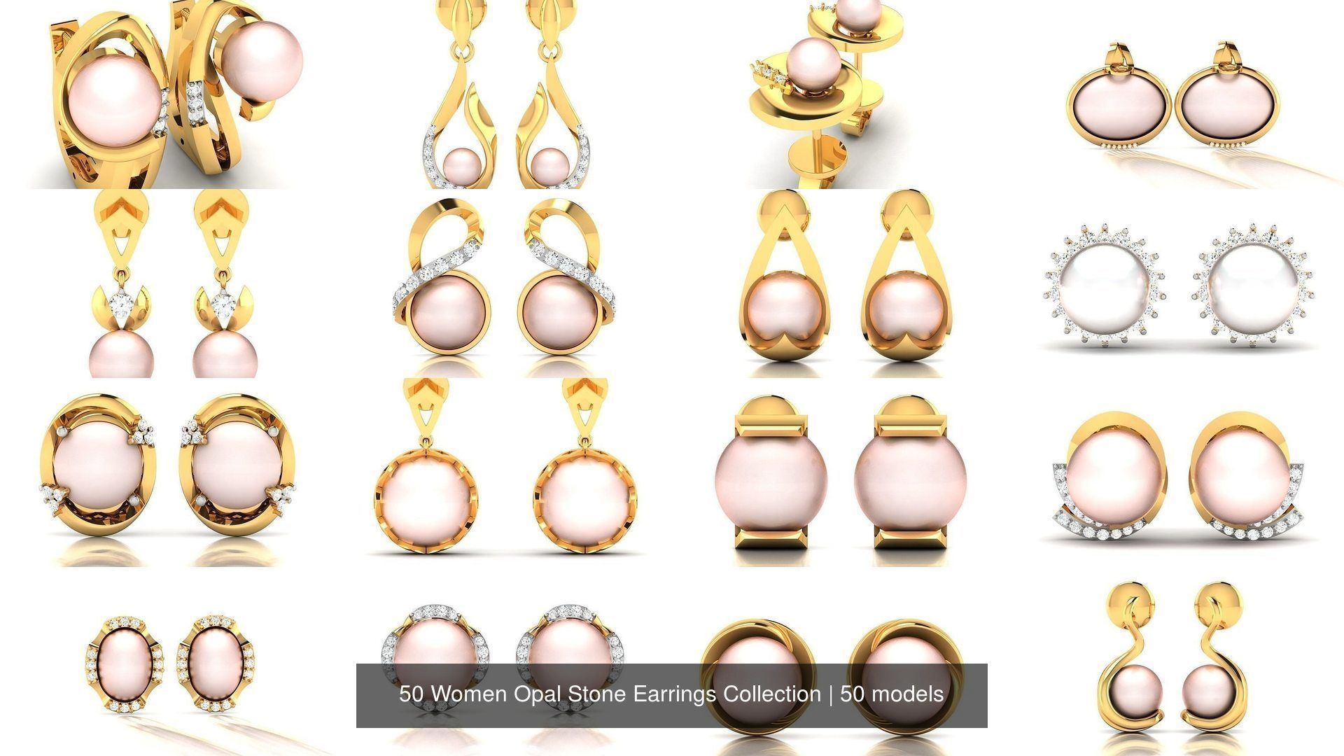 50 Women Opal Stone Earrings Collection _7