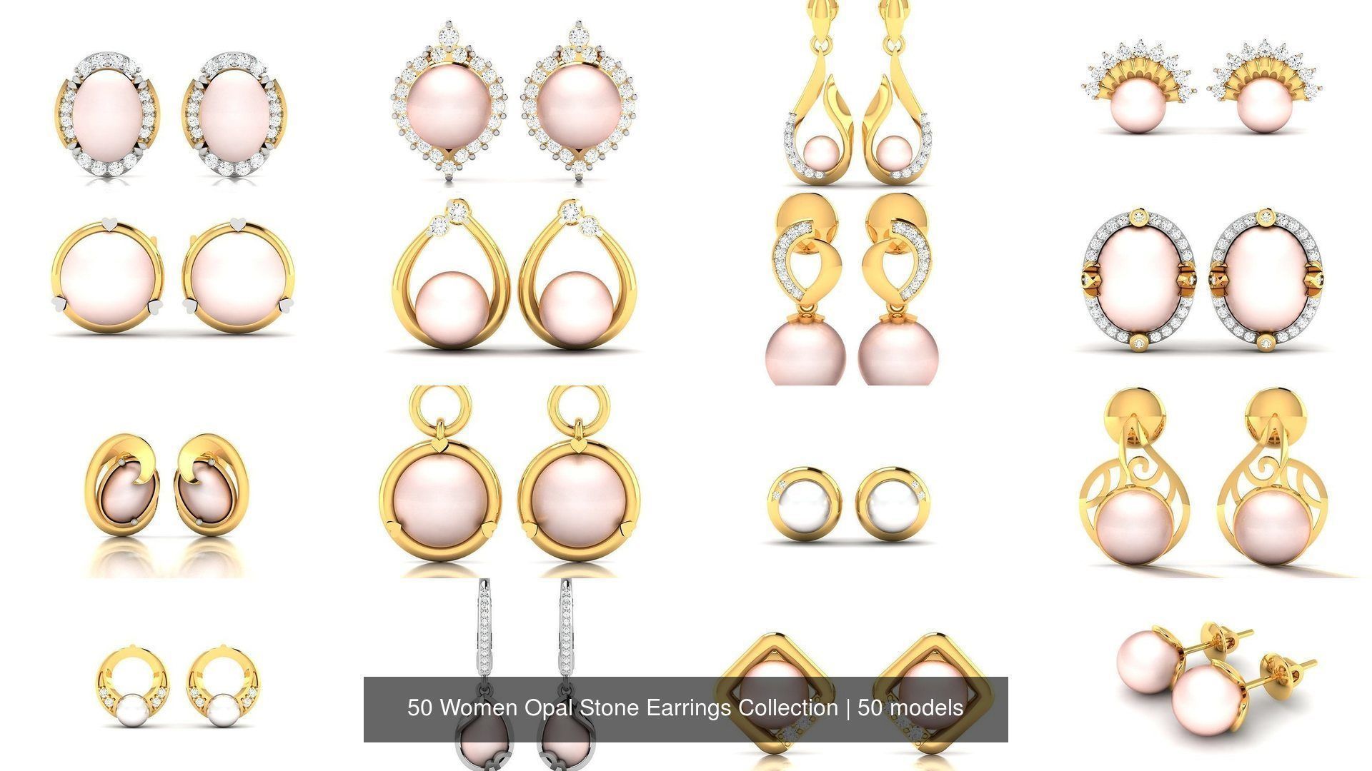 50 Women Opal Stone Earrings Collection _3