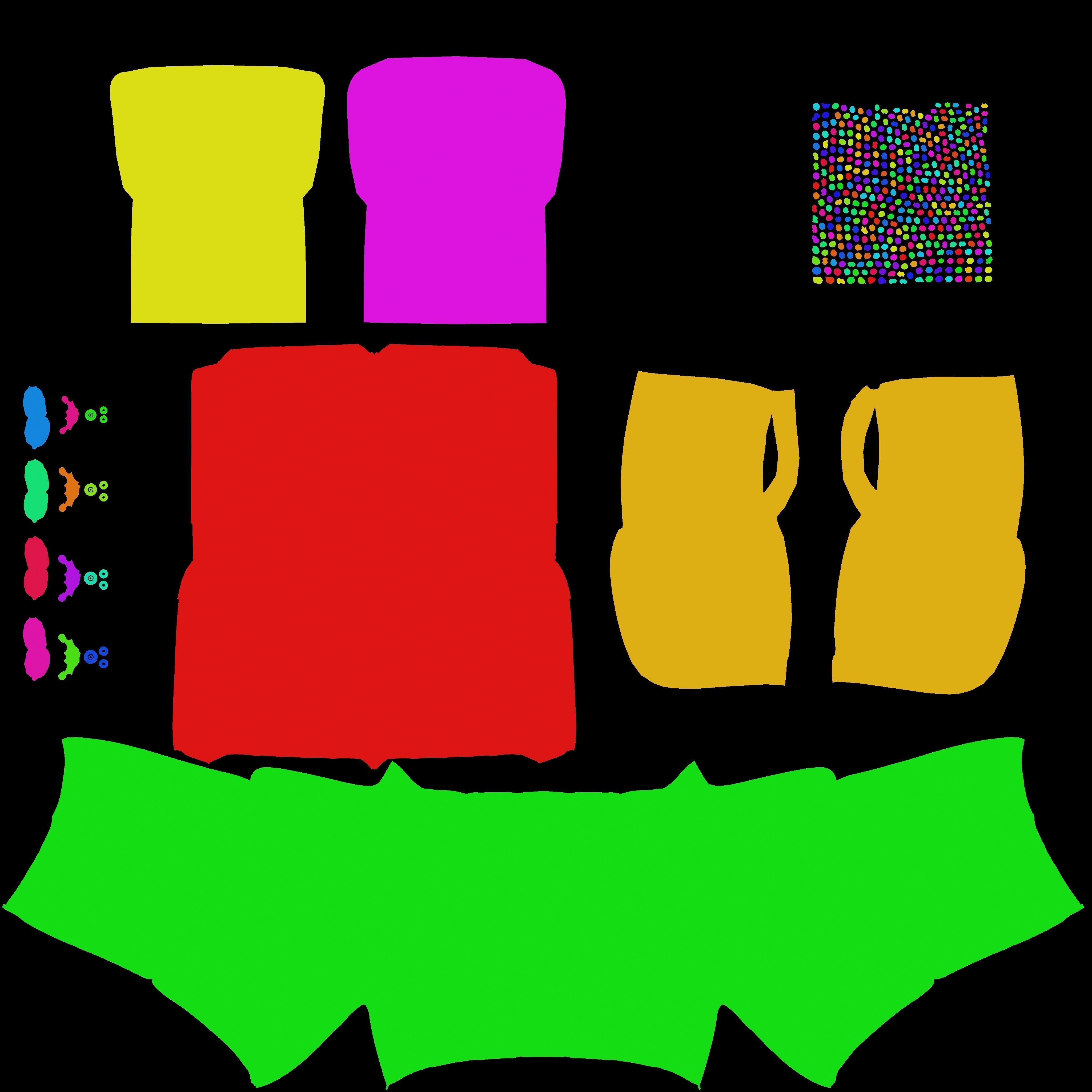 Green capitone basic sofa 3D model_7