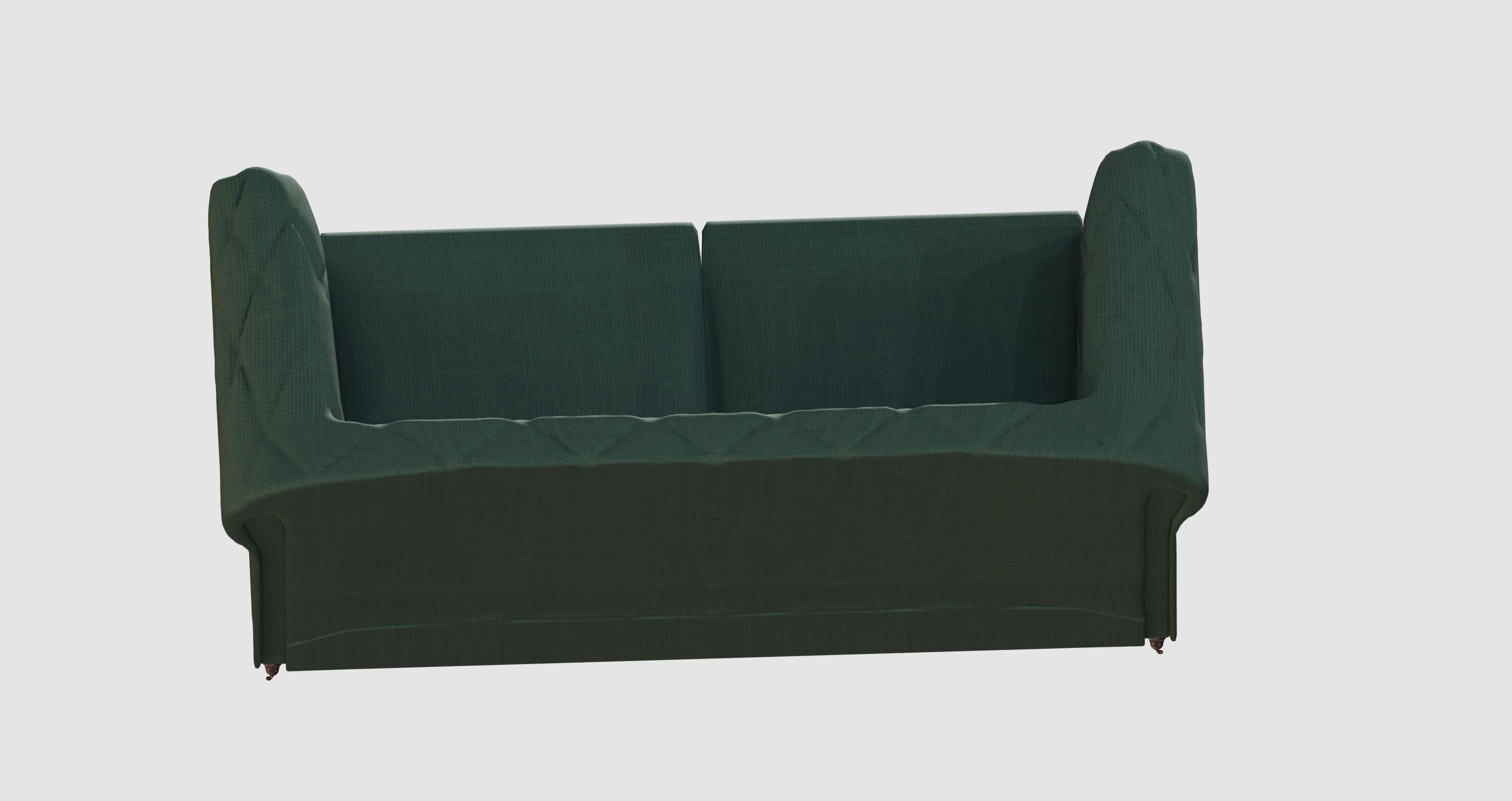 Green capitone basic sofa 3D model_3