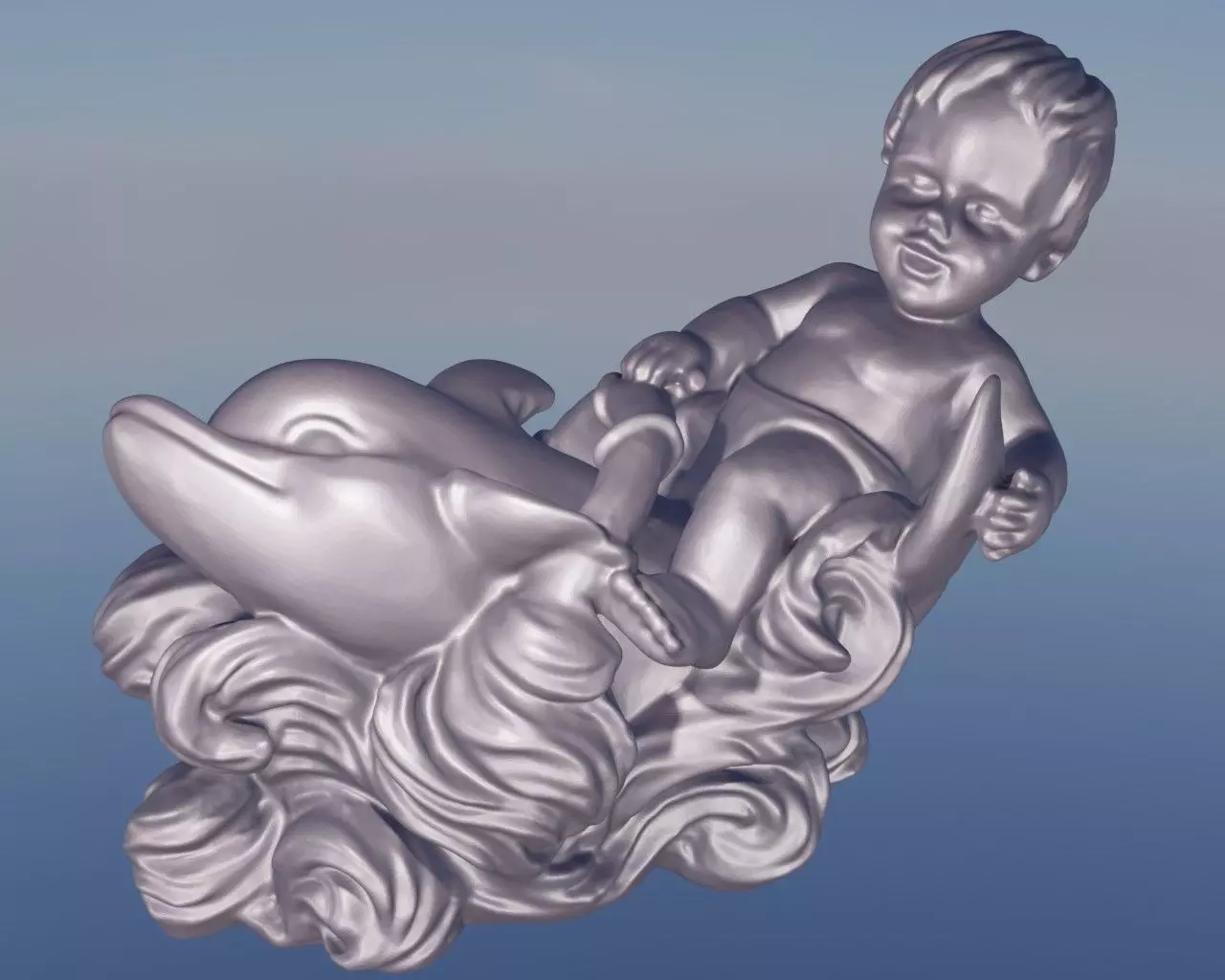 Dauphin et enfant 3D print model