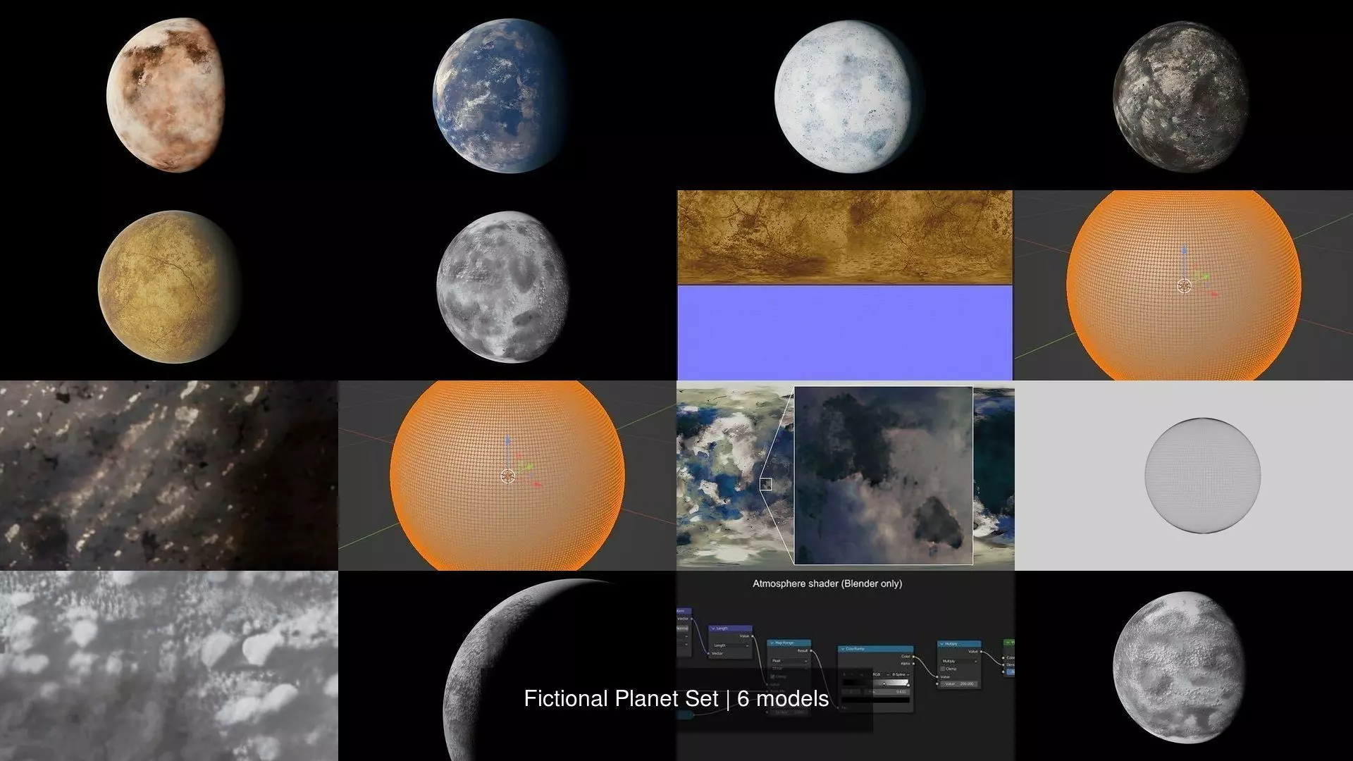 Fictional Planet Set 3D Model Collection_1