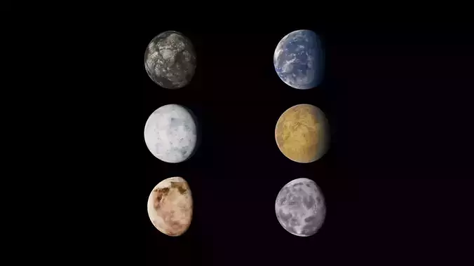 Fictional Planet Set 3D Model Collection