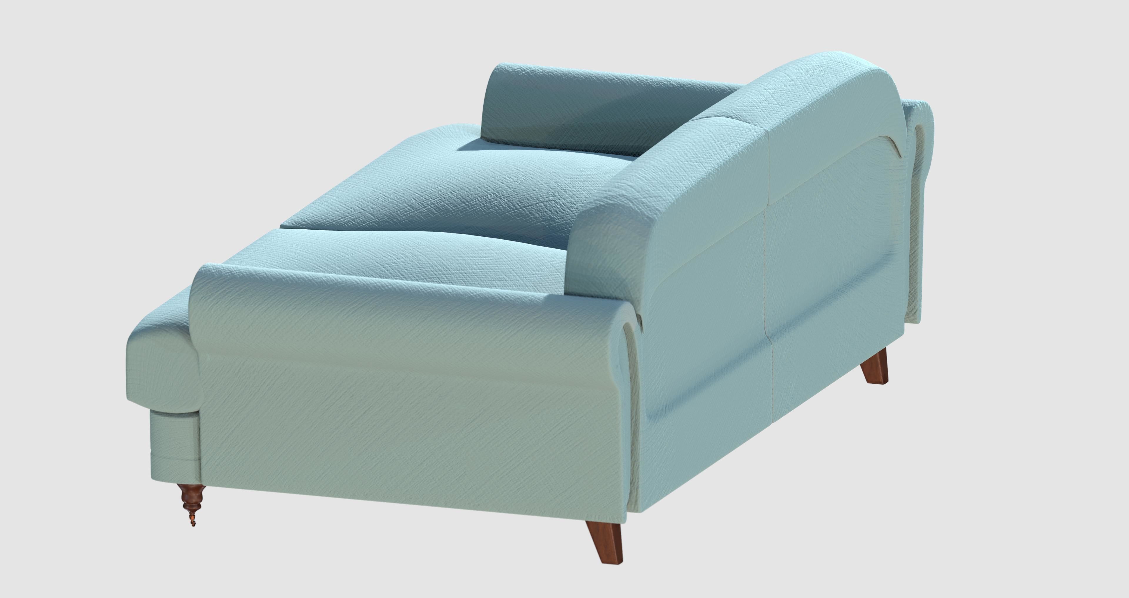 Light green basic sofa Low-poly 3D model_3