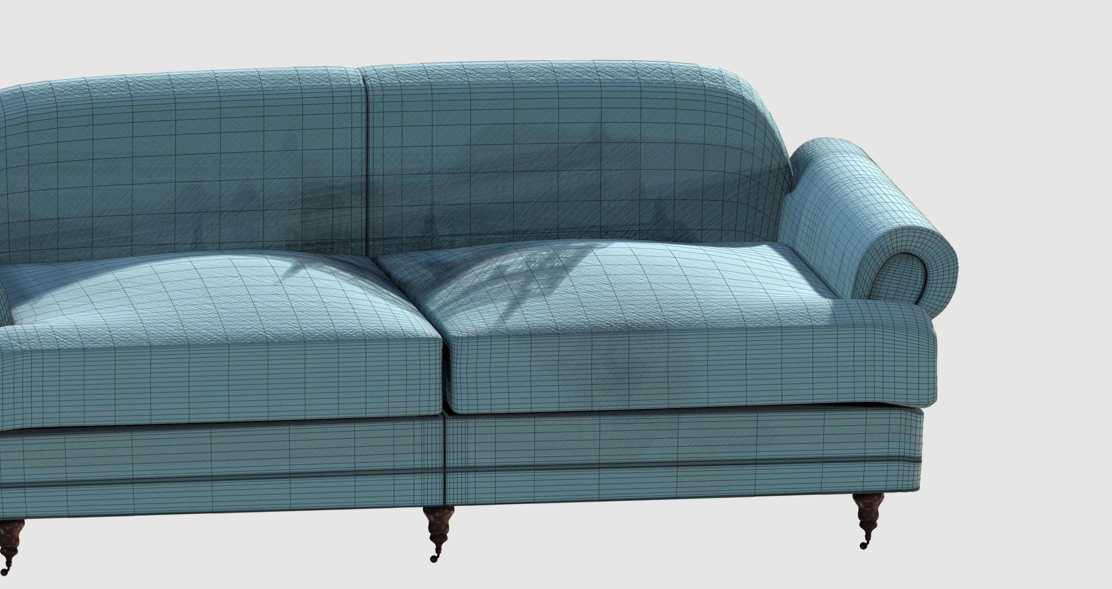 Light green basic sofa Low-poly 3D model_6