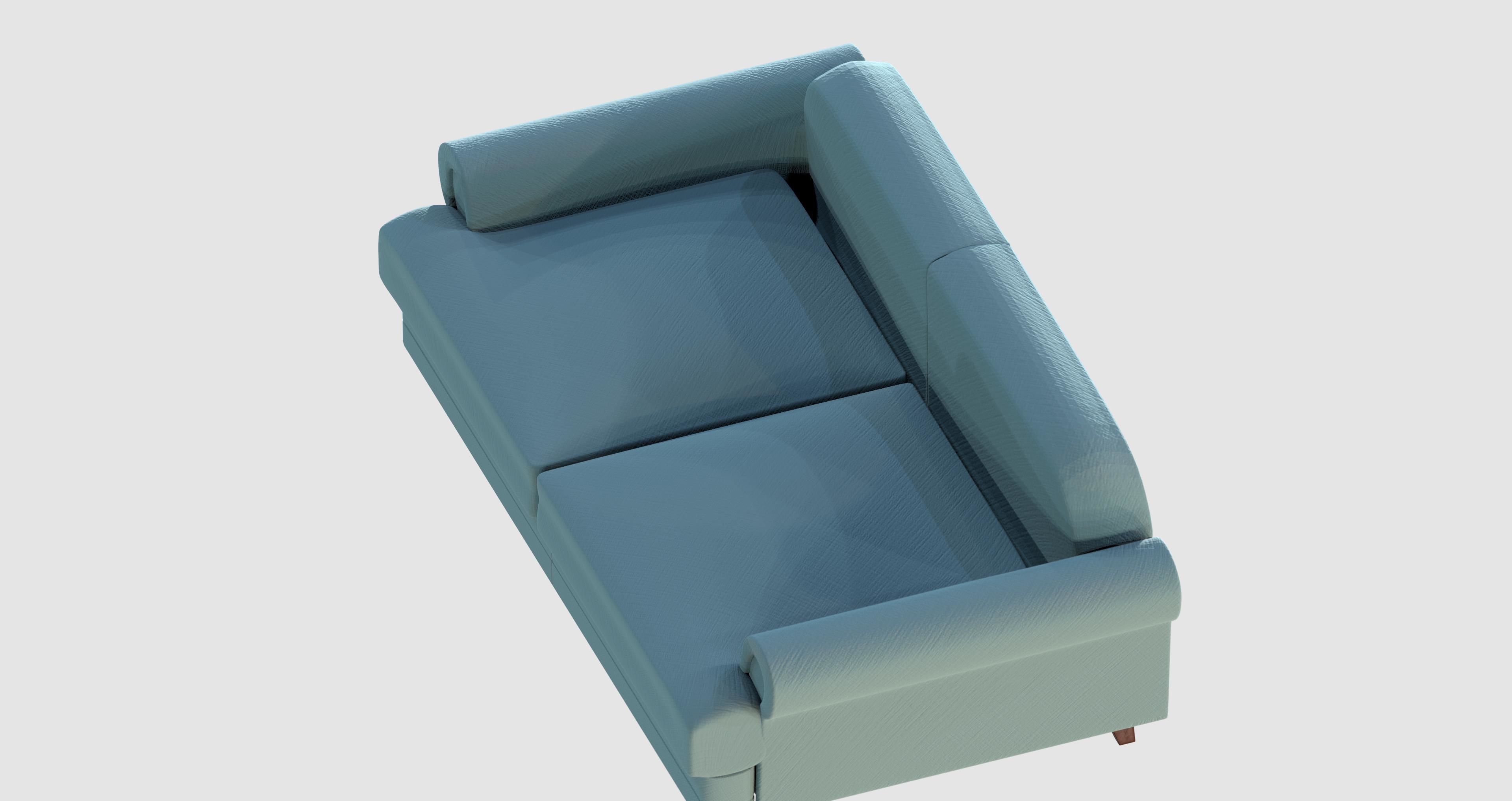 Light green basic sofa Low-poly 3D model_4