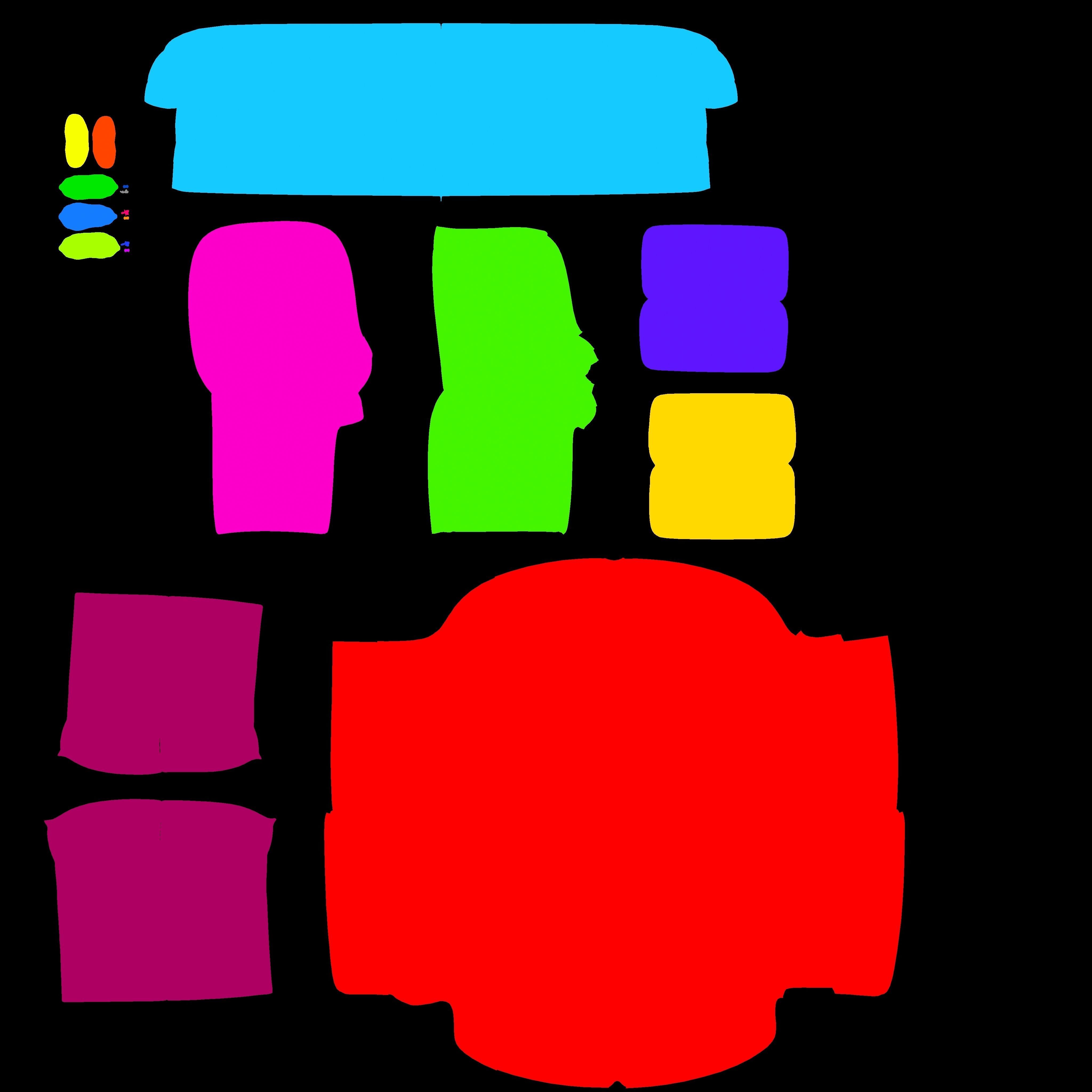 Light green basic sofa Low-poly 3D model_7