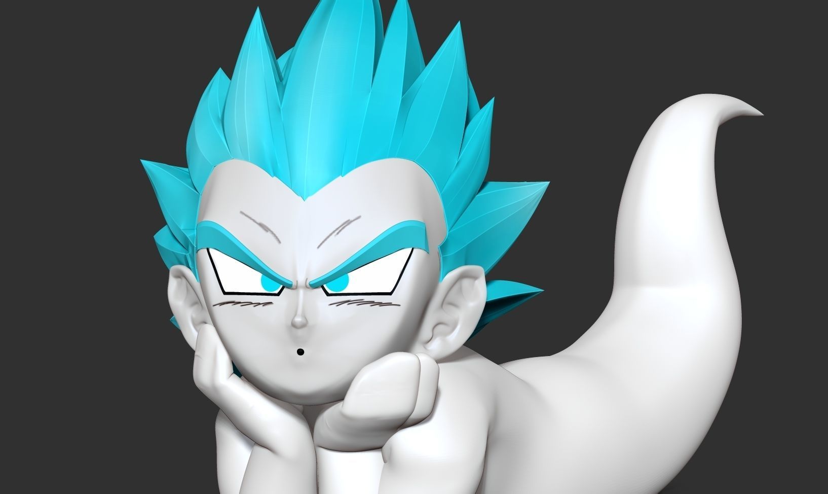 Ghost Gotenks resting 3D print model_7