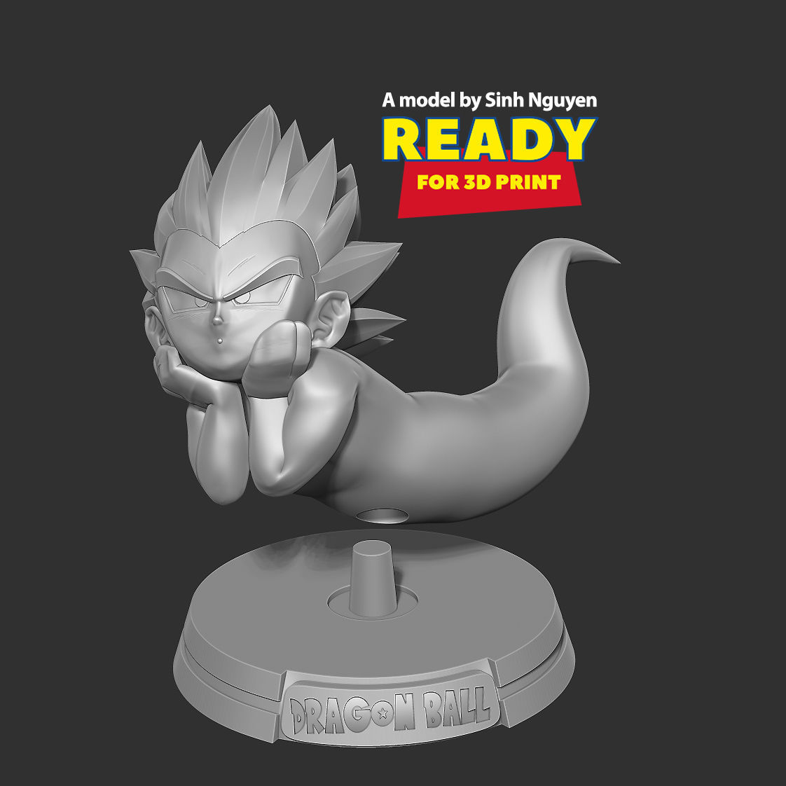 Ghost Gotenks resting 3D print model_2