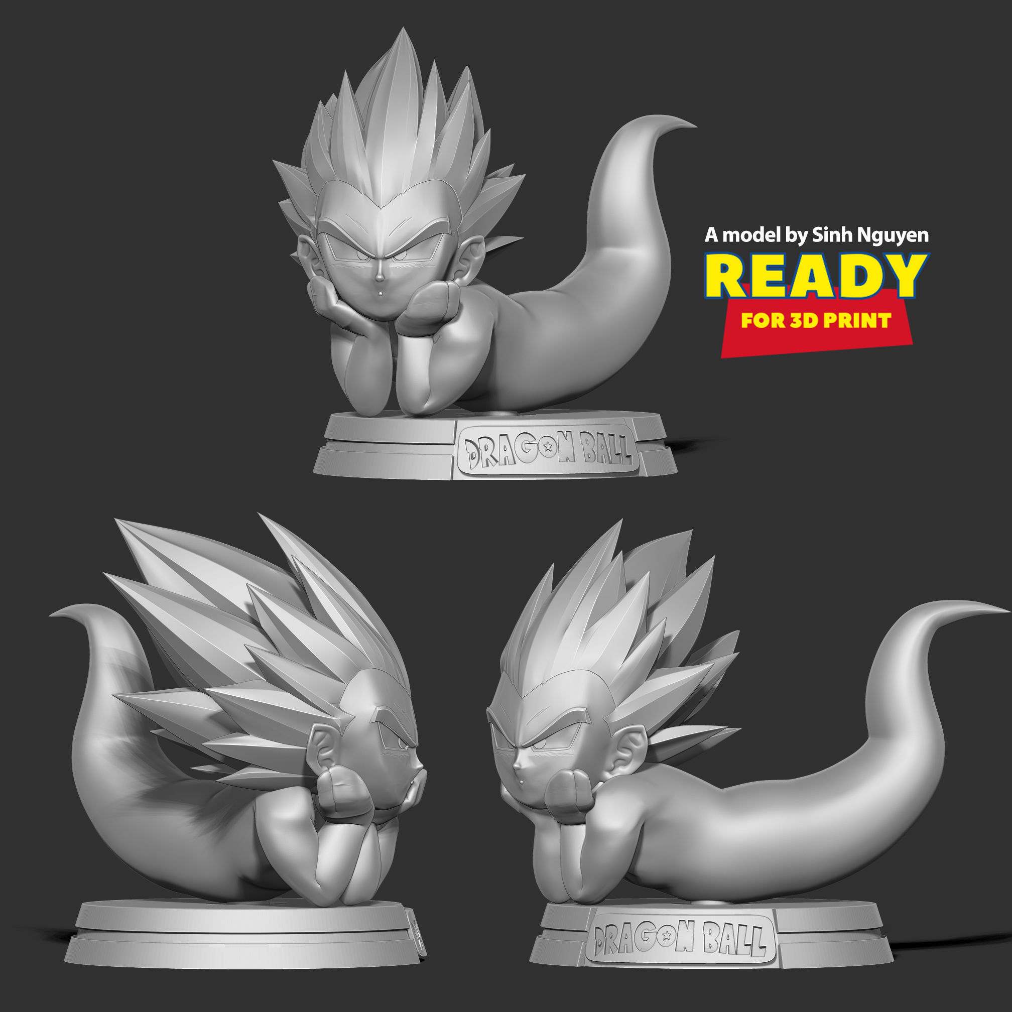Ghost Gotenks resting 3D print model_5