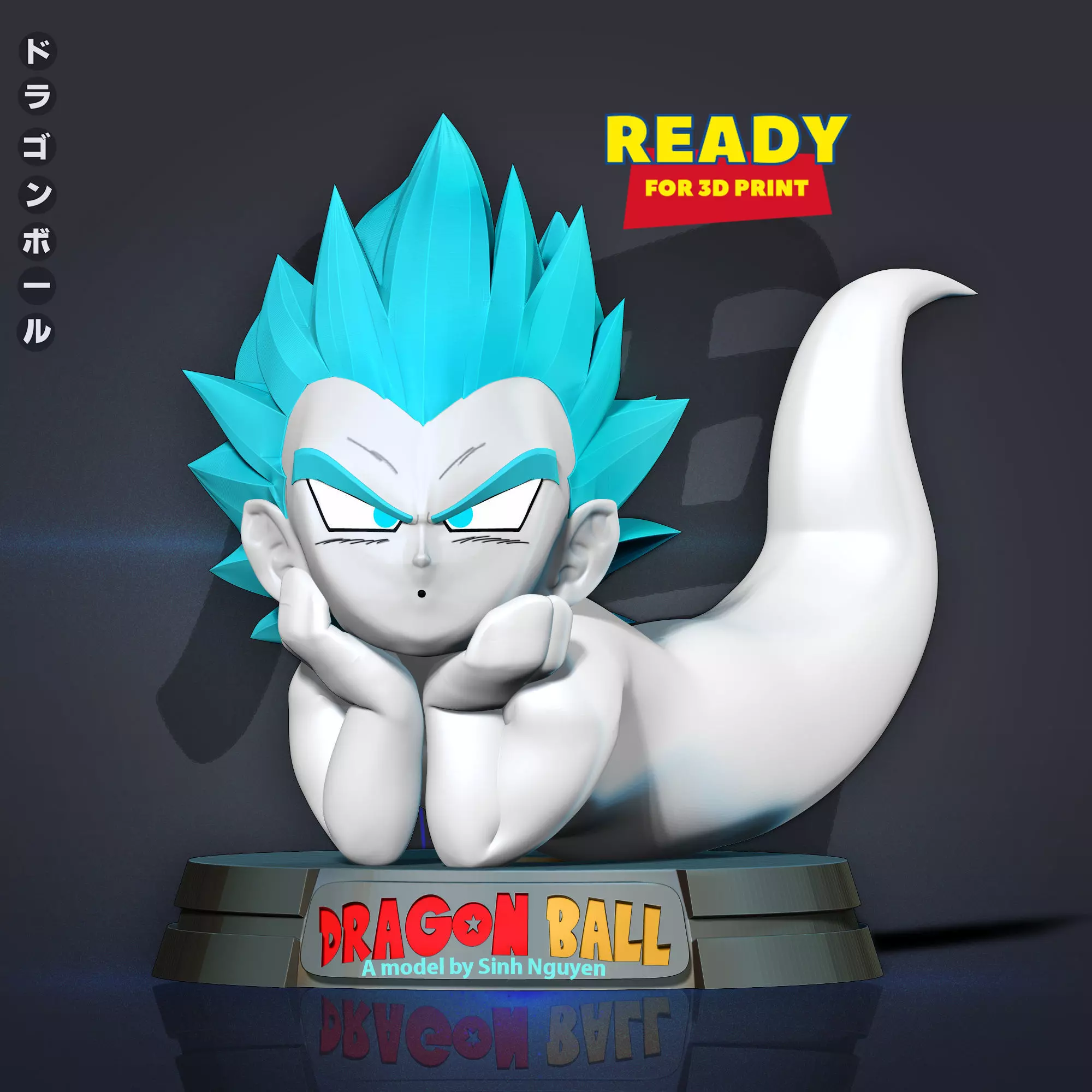 Ghost Gotenks resting 3D print model_0