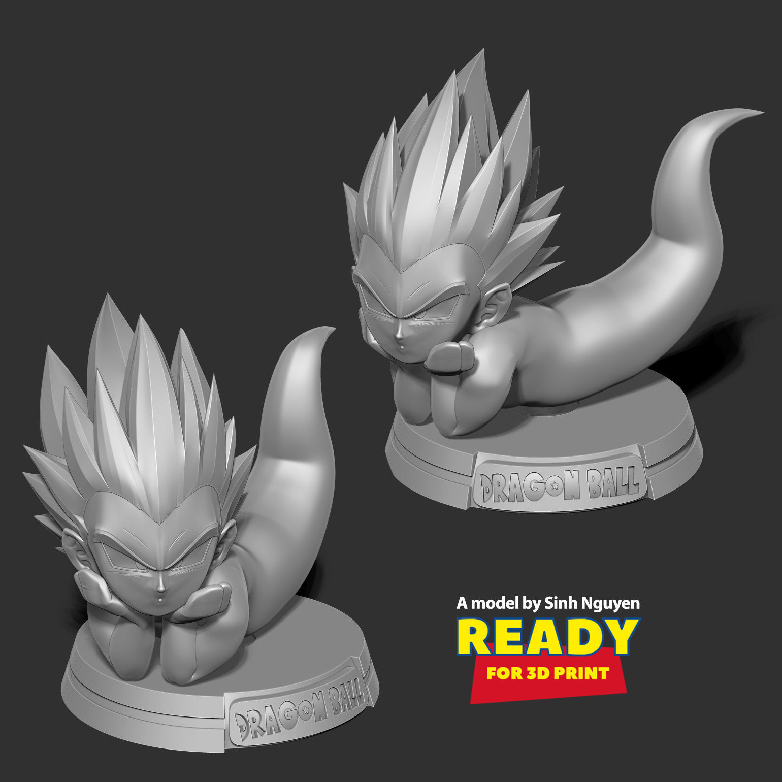 Ghost Gotenks resting 3D print model_4