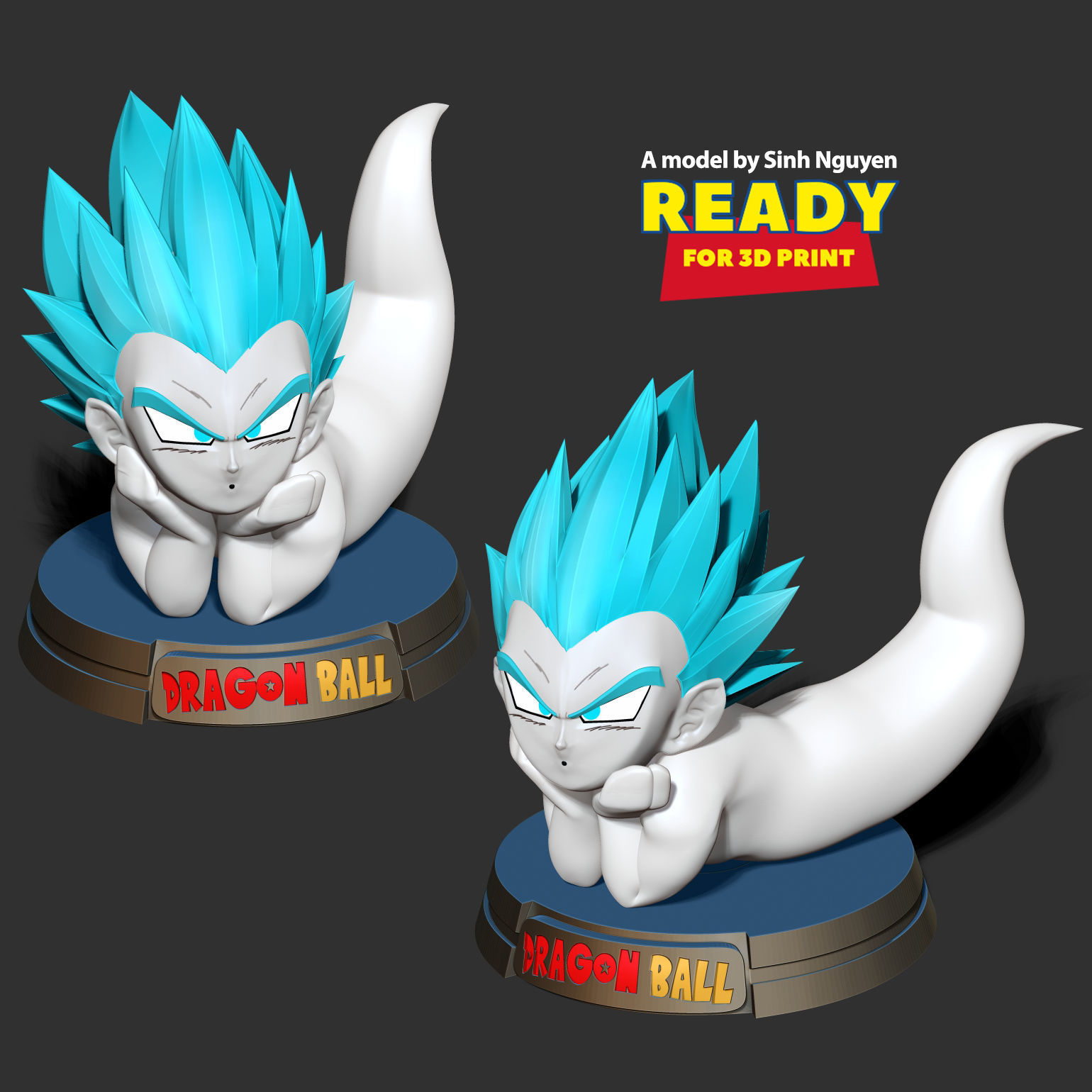 Ghost Gotenks resting 3D print model_3