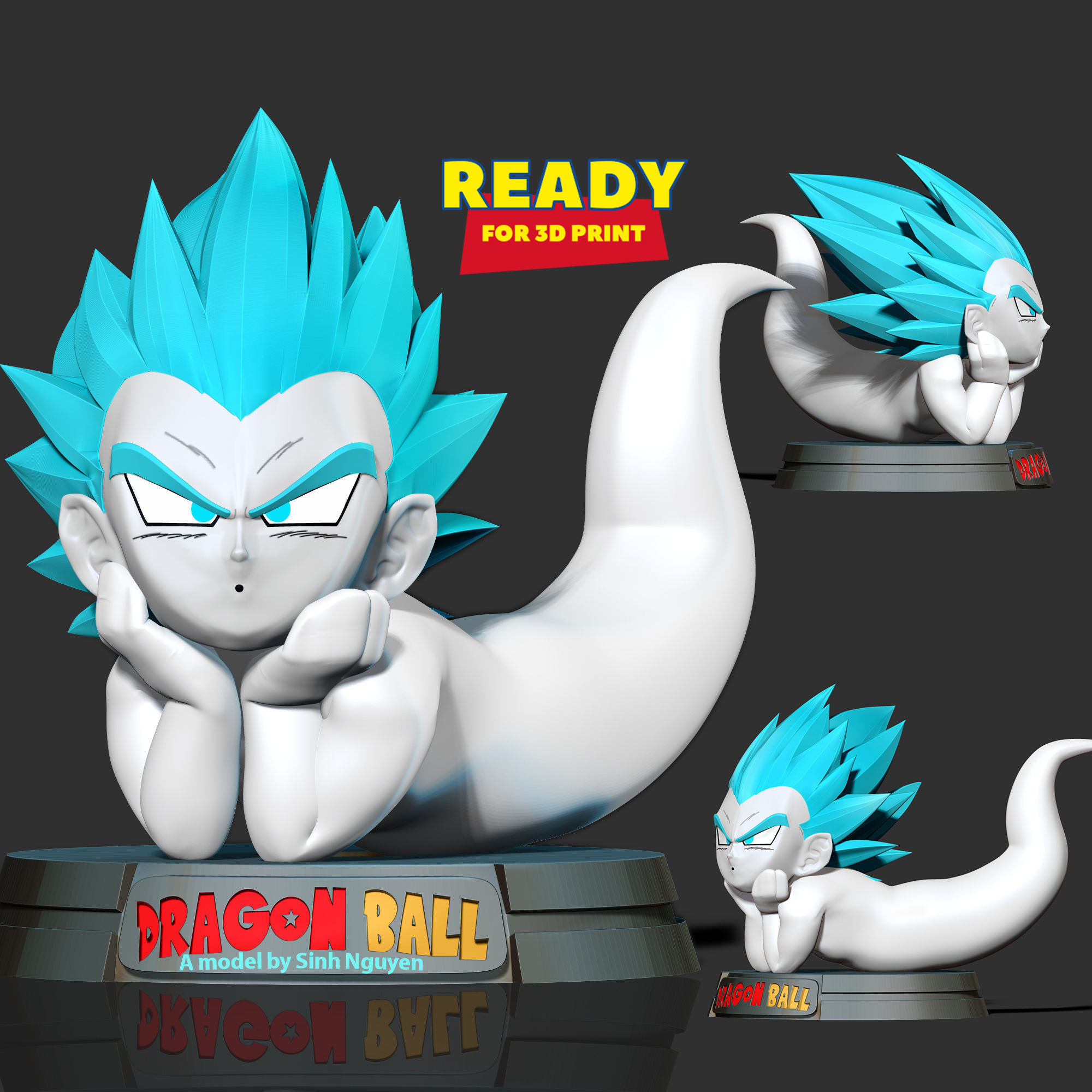 Ghost Gotenks resting 3D print model_1