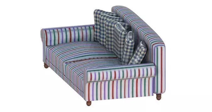 Bold striped red basic sofa