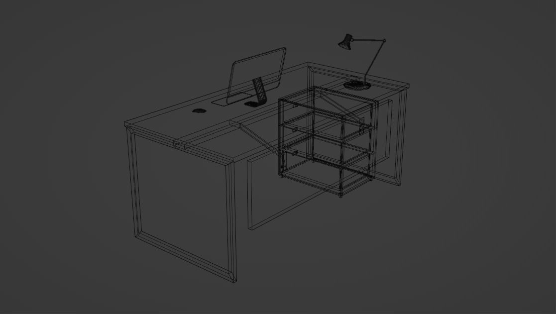 Low Poly office table Free low-poly 3D model_4