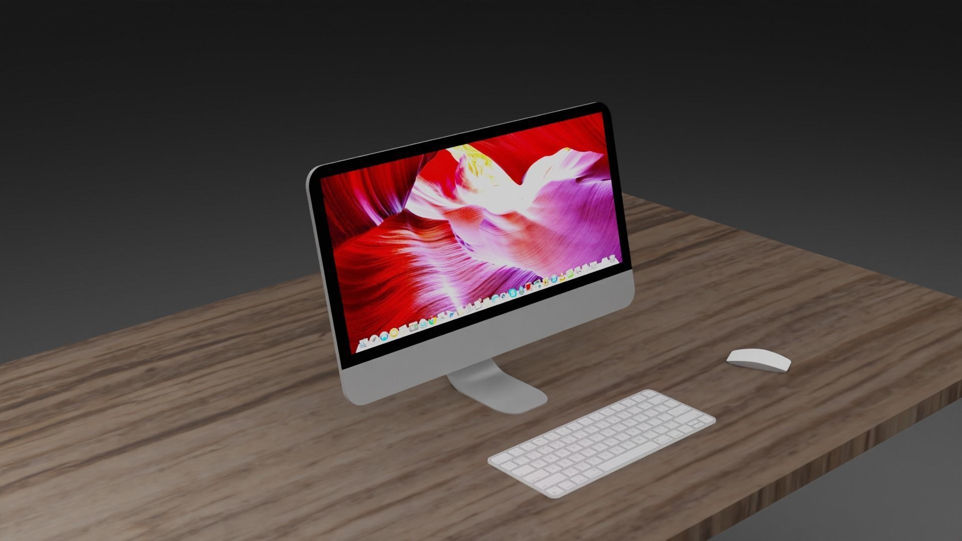 Low Poly office table Free low-poly 3D model_6