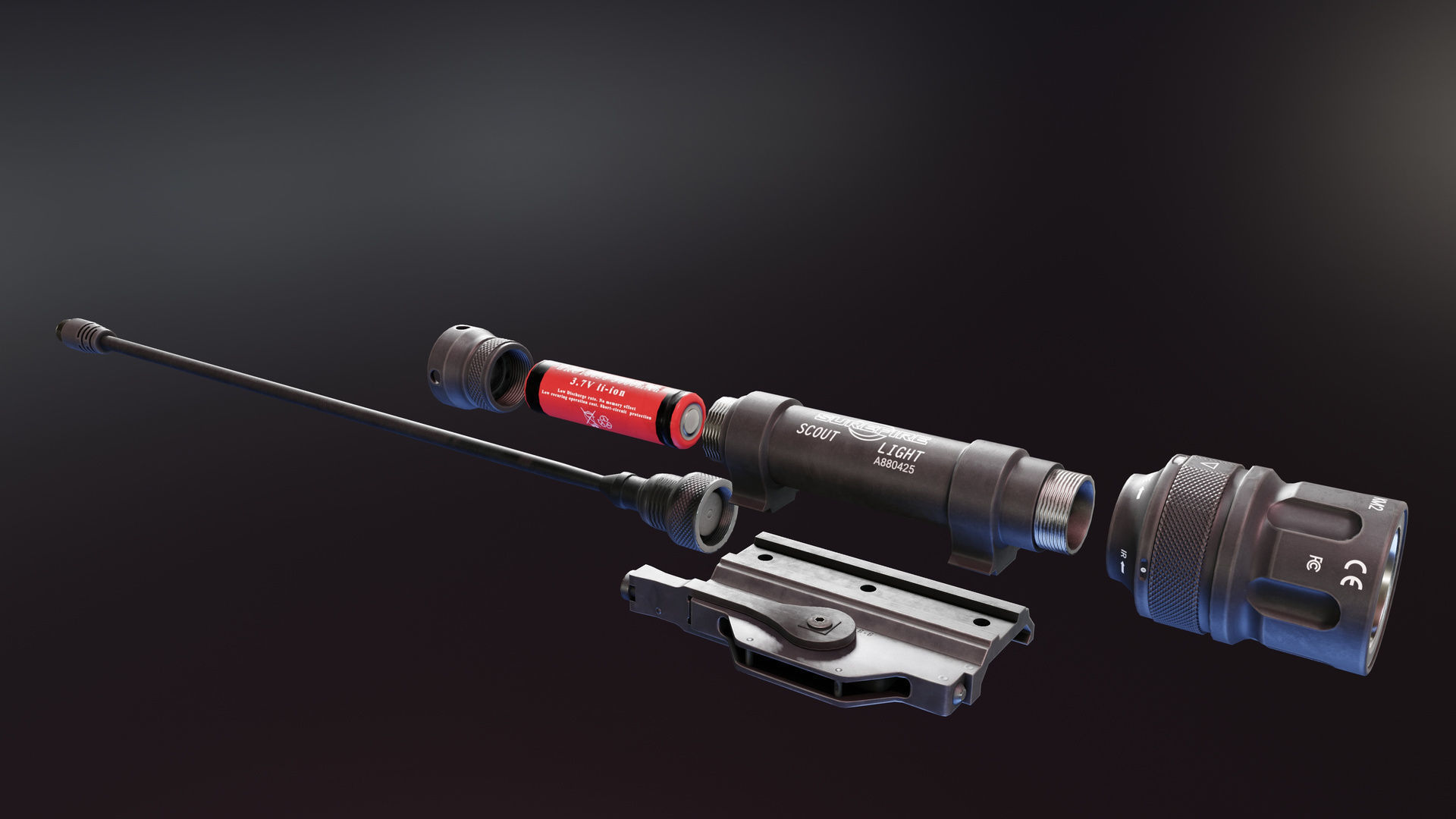 Surefire M620V Light Low-poly 3D model_2