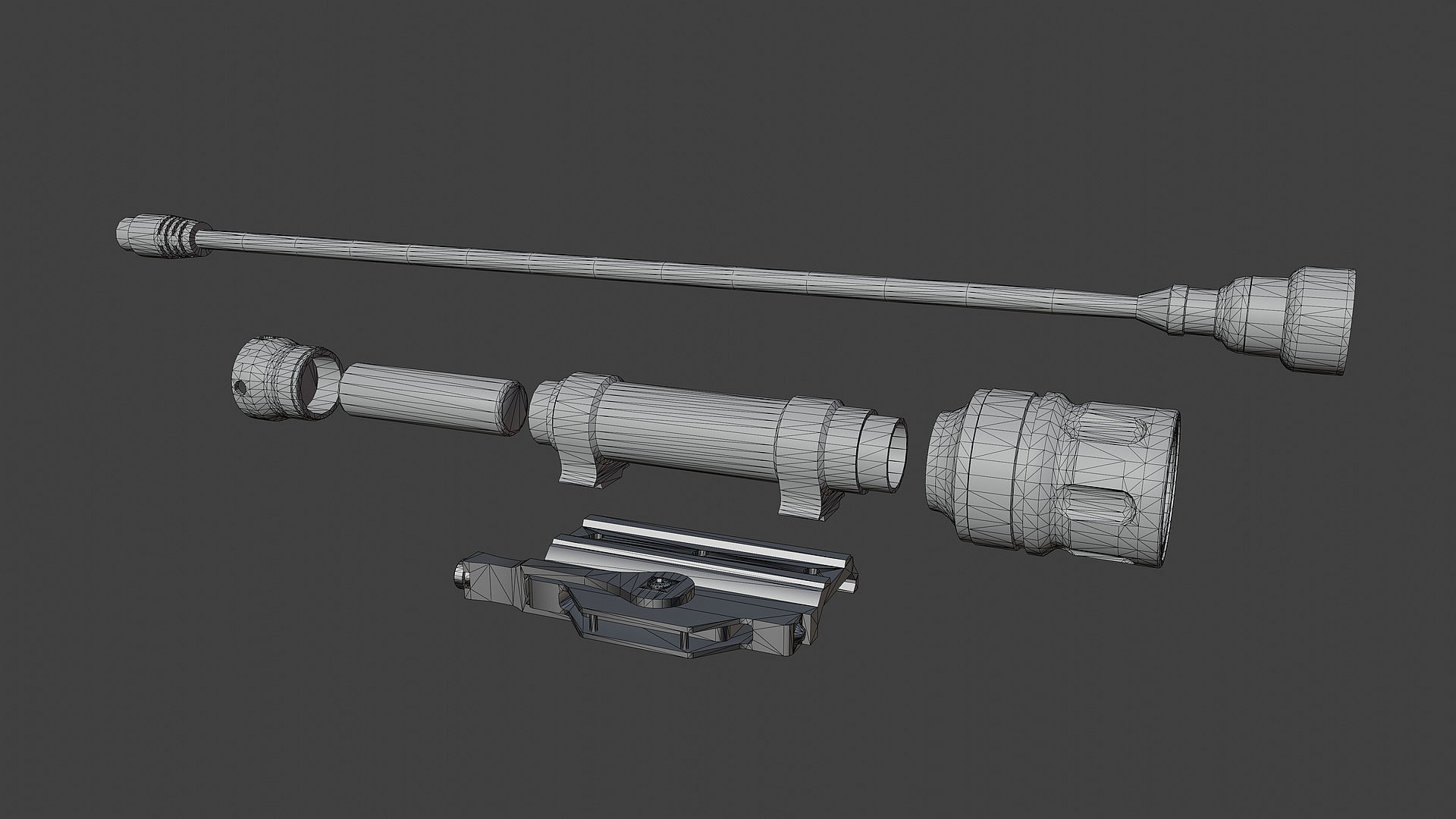 Surefire M620V Light Low-poly 3D model_4