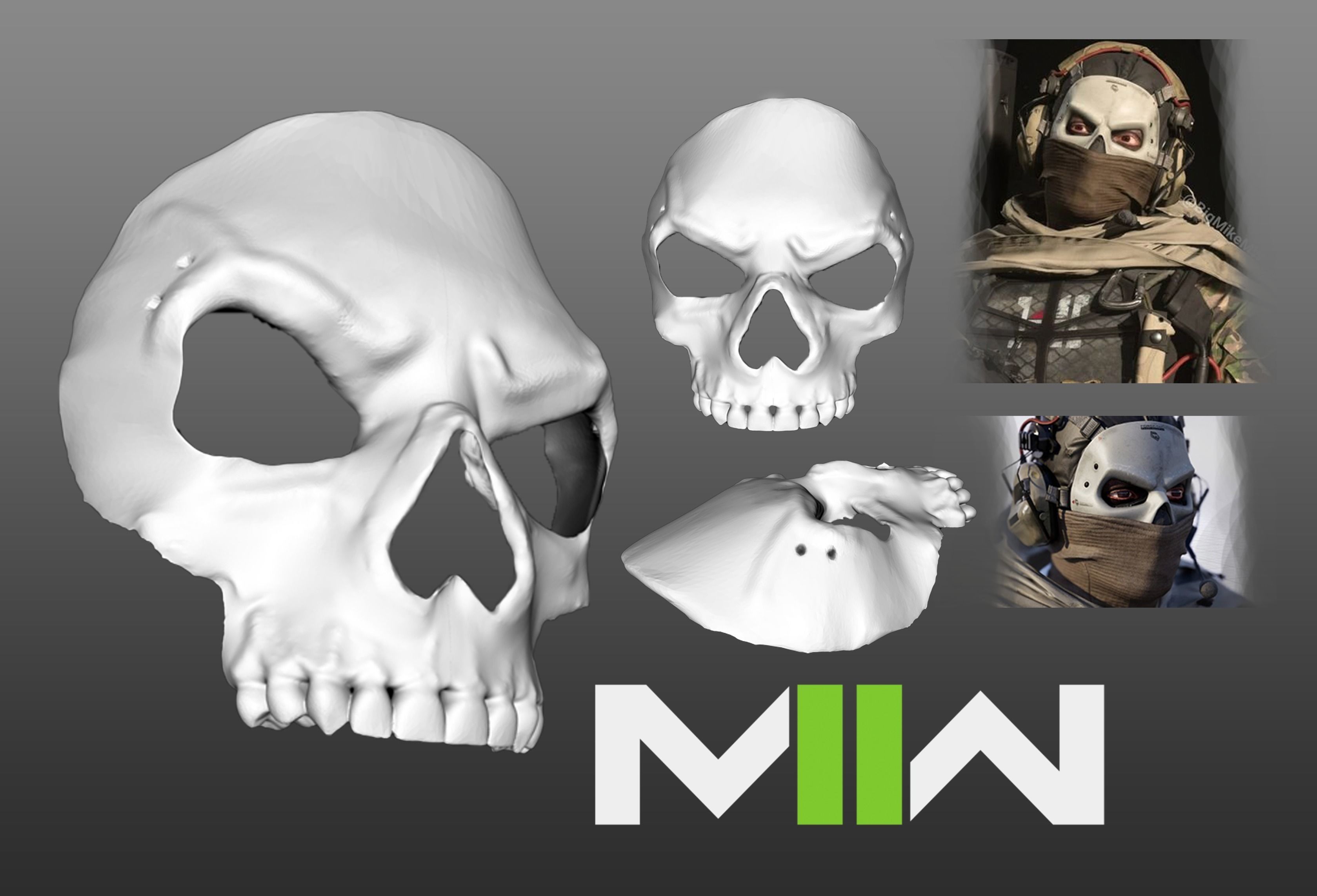 Mw2 GHOST Operator Mask Call of Duty Modern Warfare Mask 3D print model_1