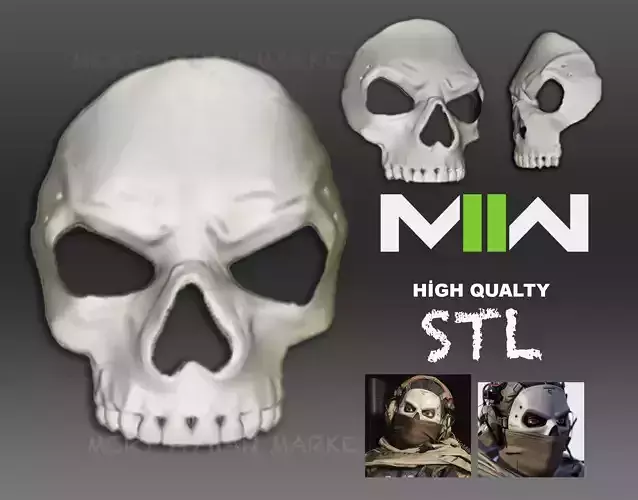 Mw2 GHOST Operator Mask Call of Duty Modern Warfare Mask  3D print model