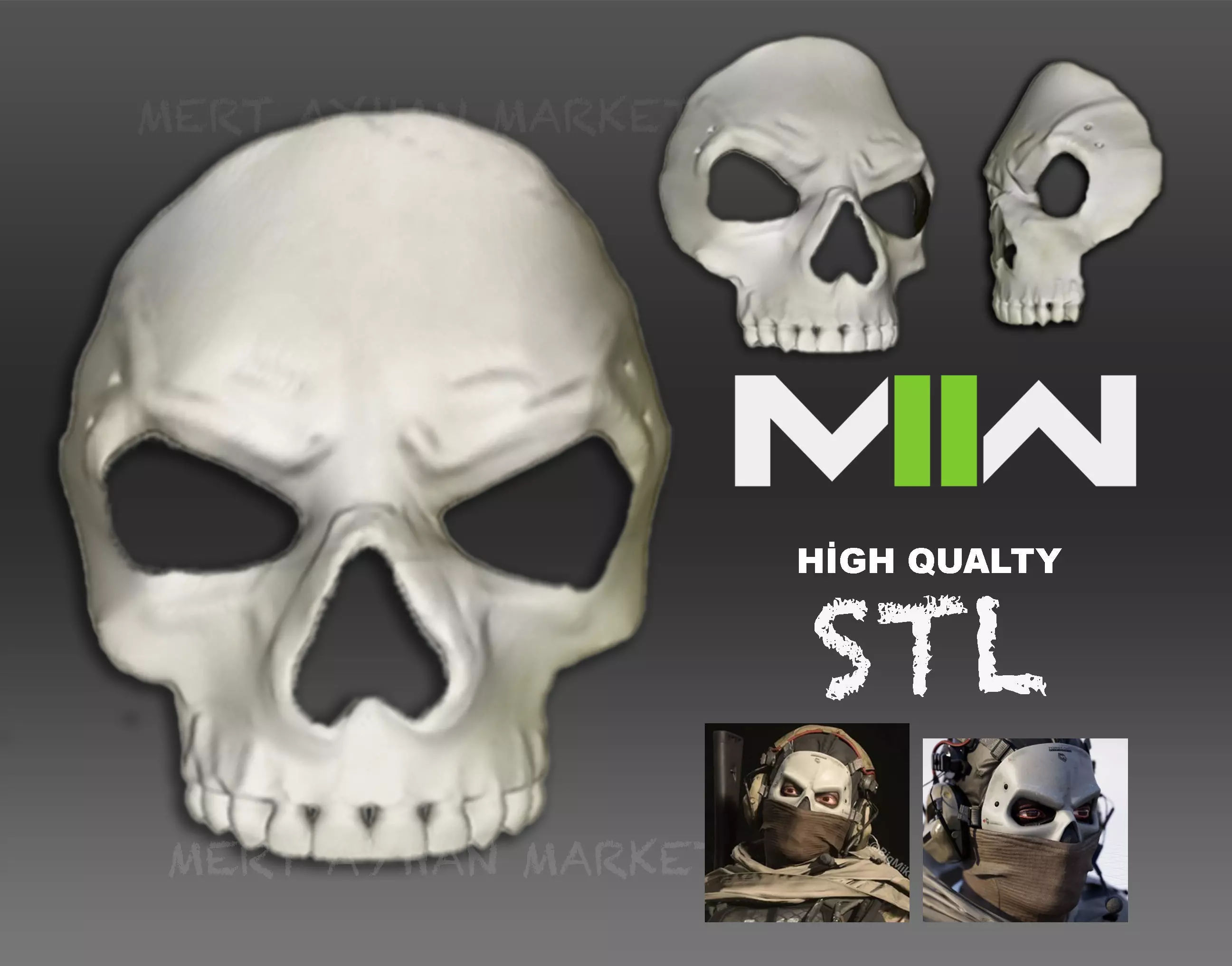 Mw2 GHOST Operator Mask Call of Duty Modern Warfare Mask 3D print model_0