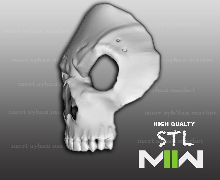 Mw2 GHOST Operator Mask Call of Duty Modern Warfare Mask 3D print model_2