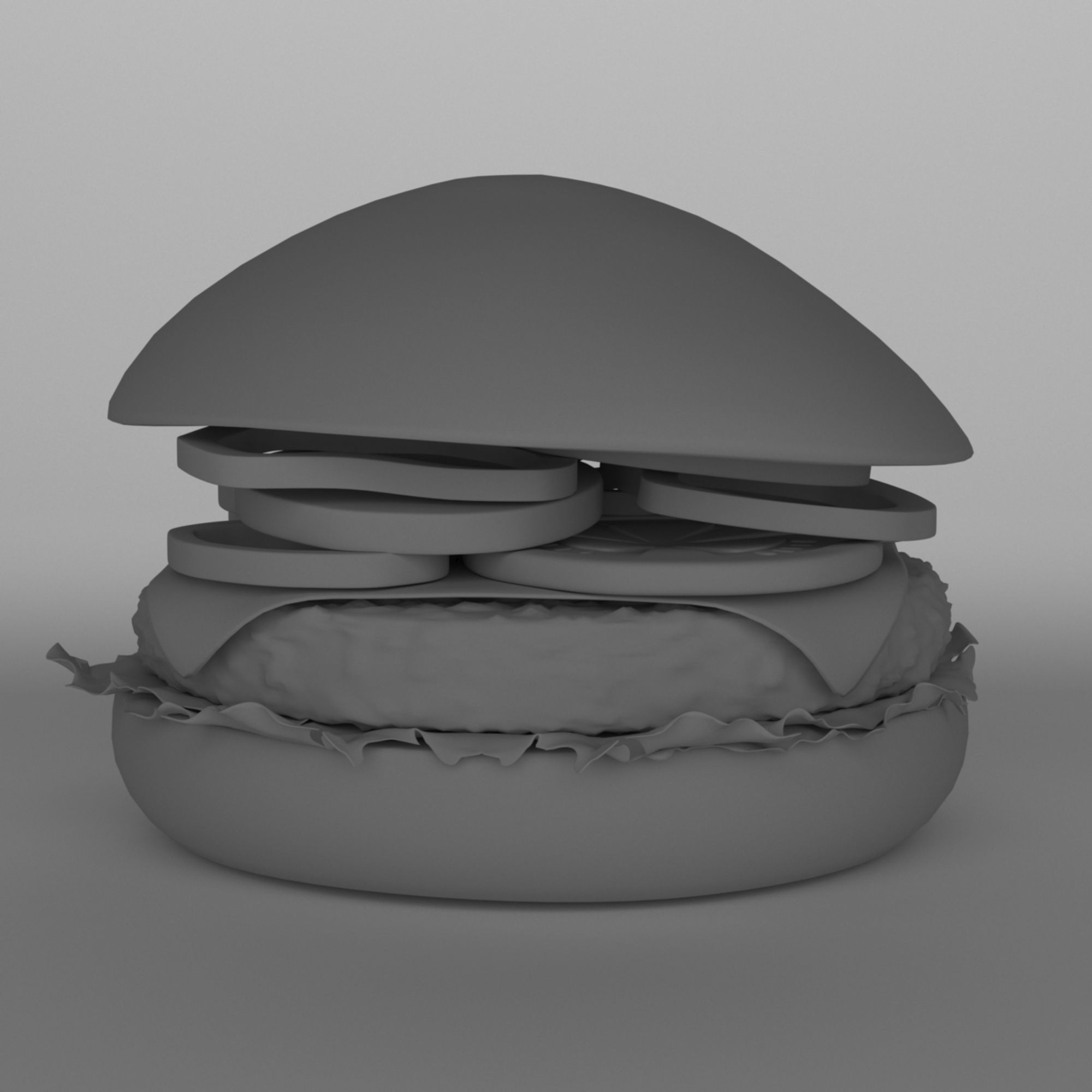 Hamburger 3D print model_12