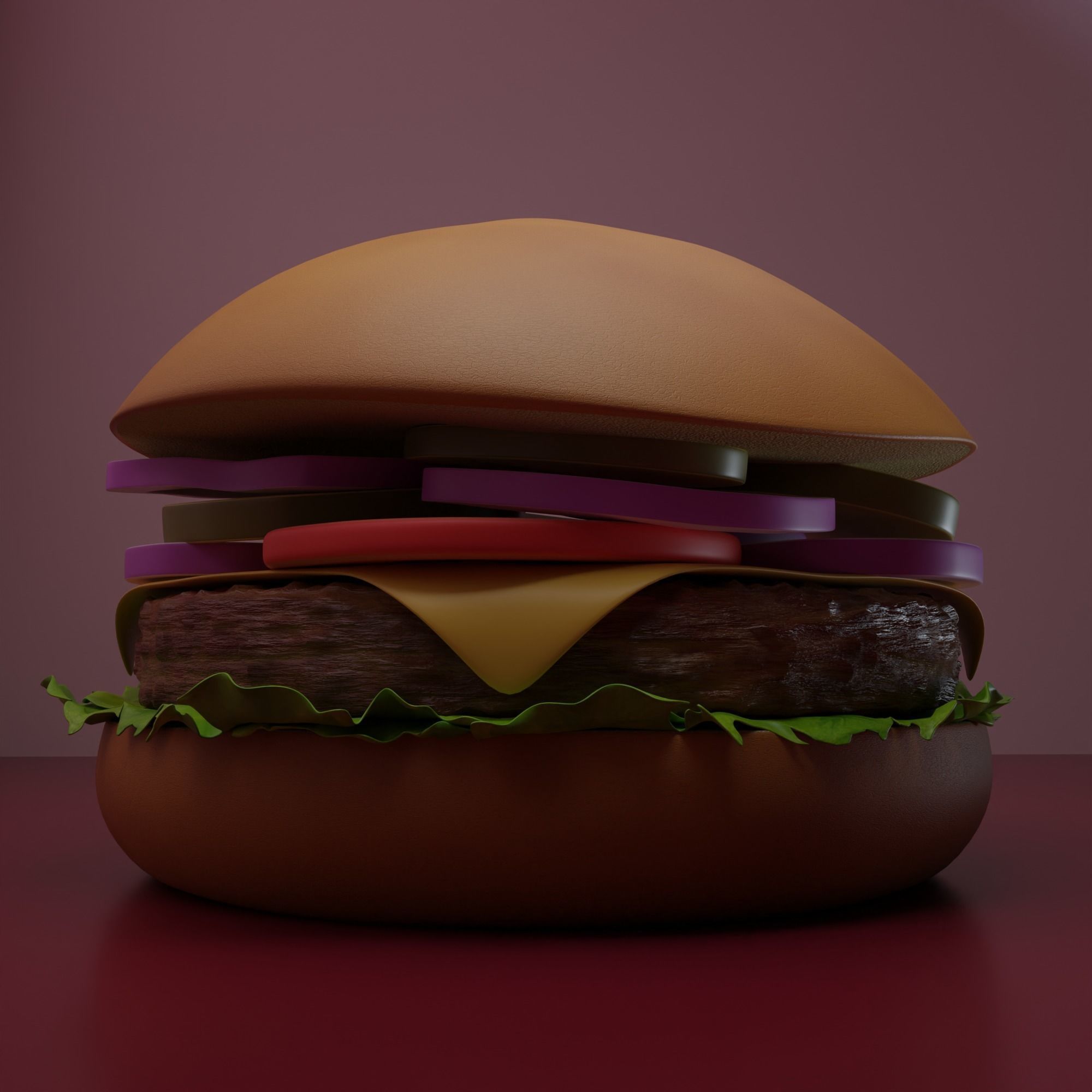 Hamburger 3D print model_4