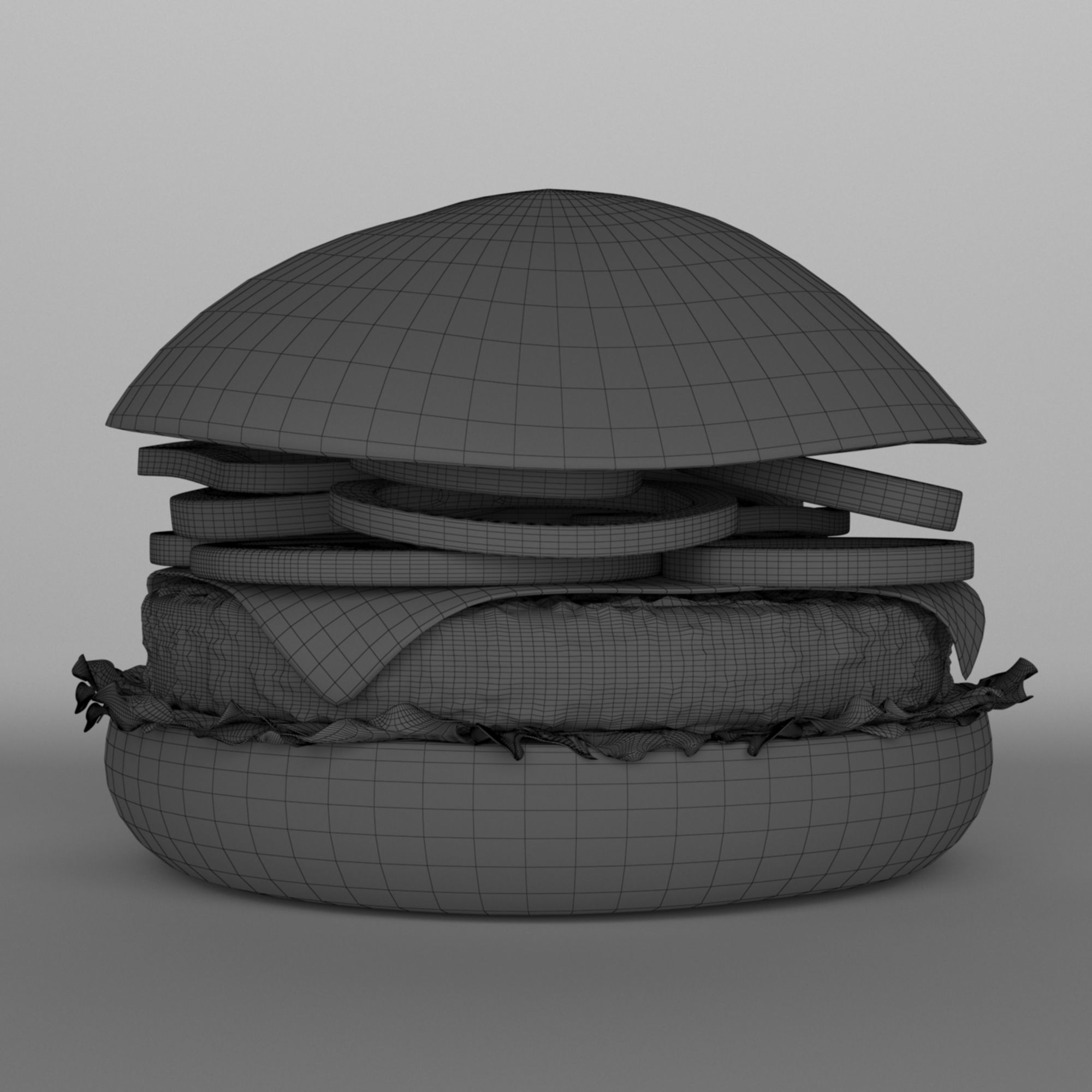 Hamburger 3D print model_14