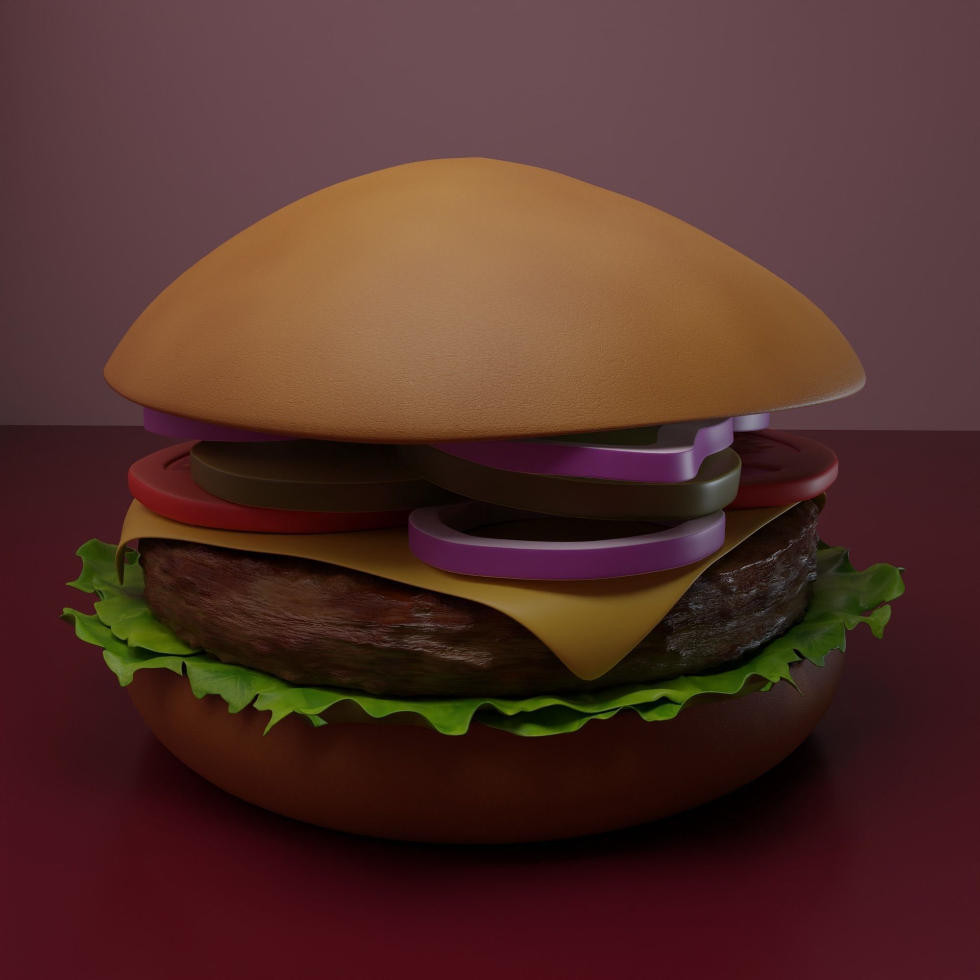 Hamburger 3D print model_7
