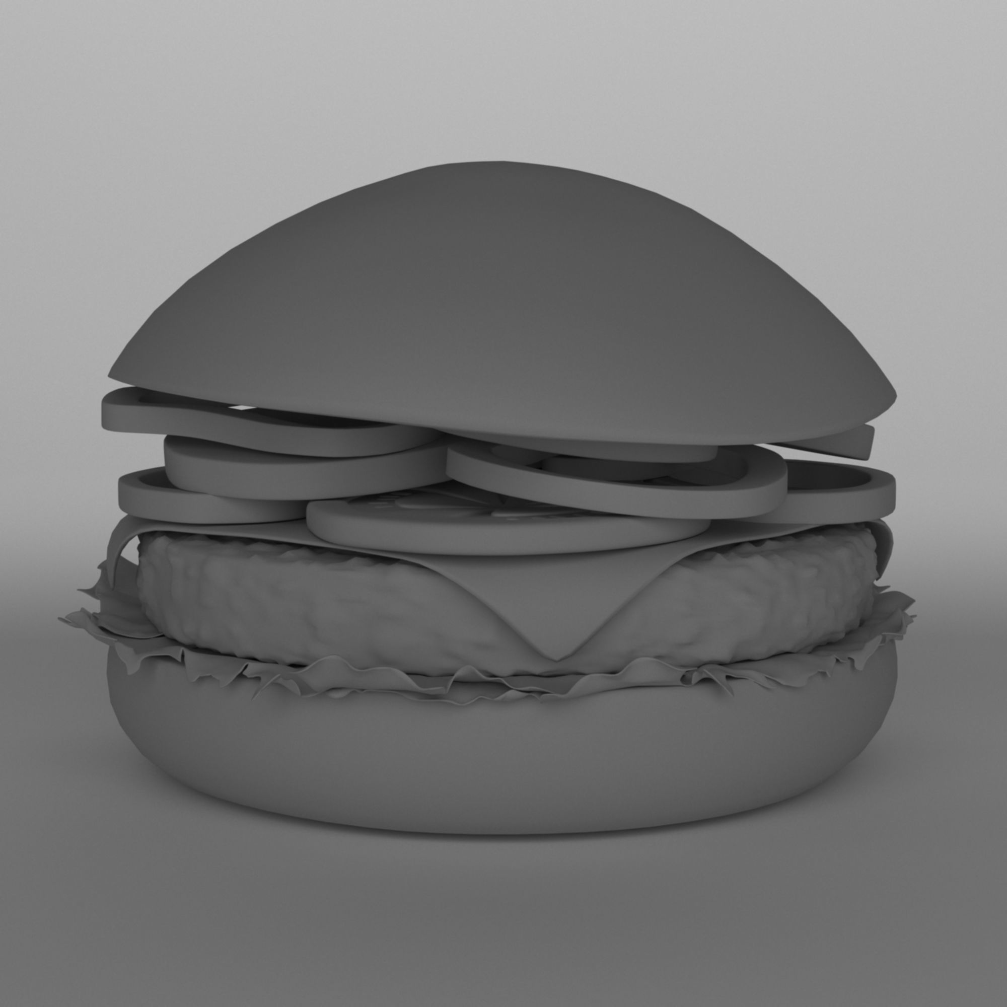 Hamburger 3D print model_11
