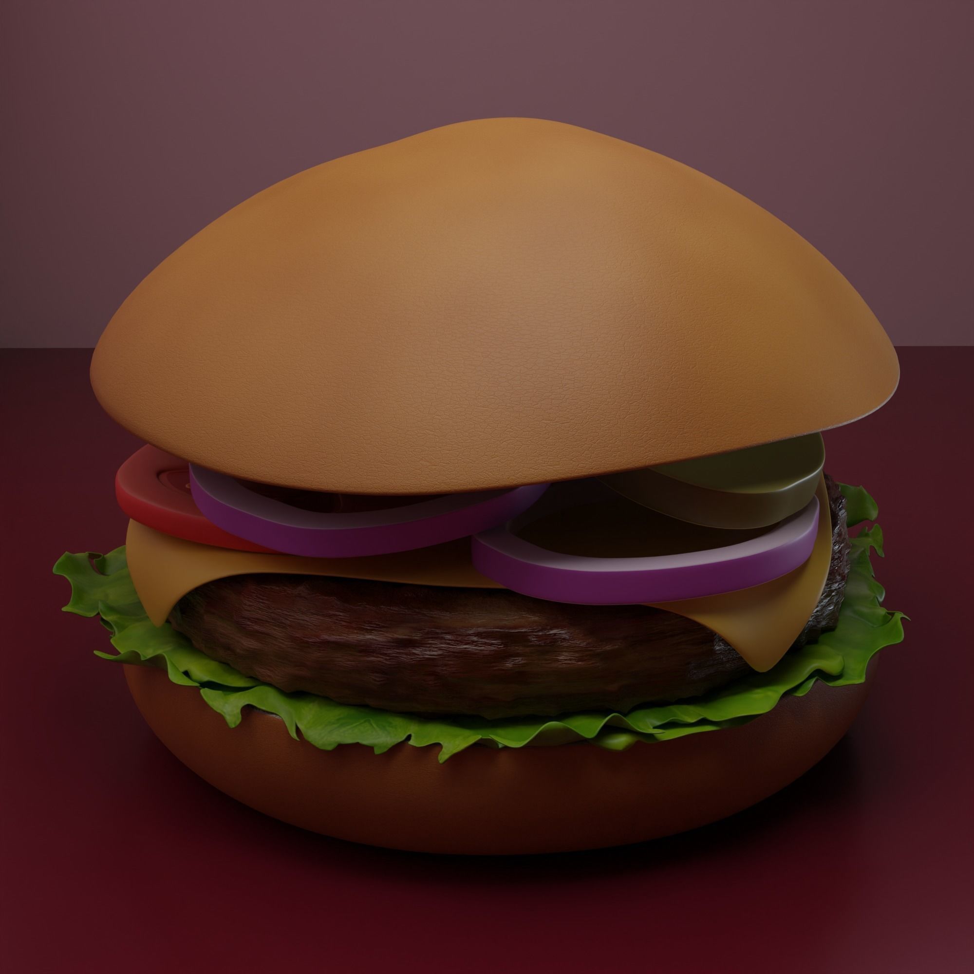 Hamburger 3D print model_3