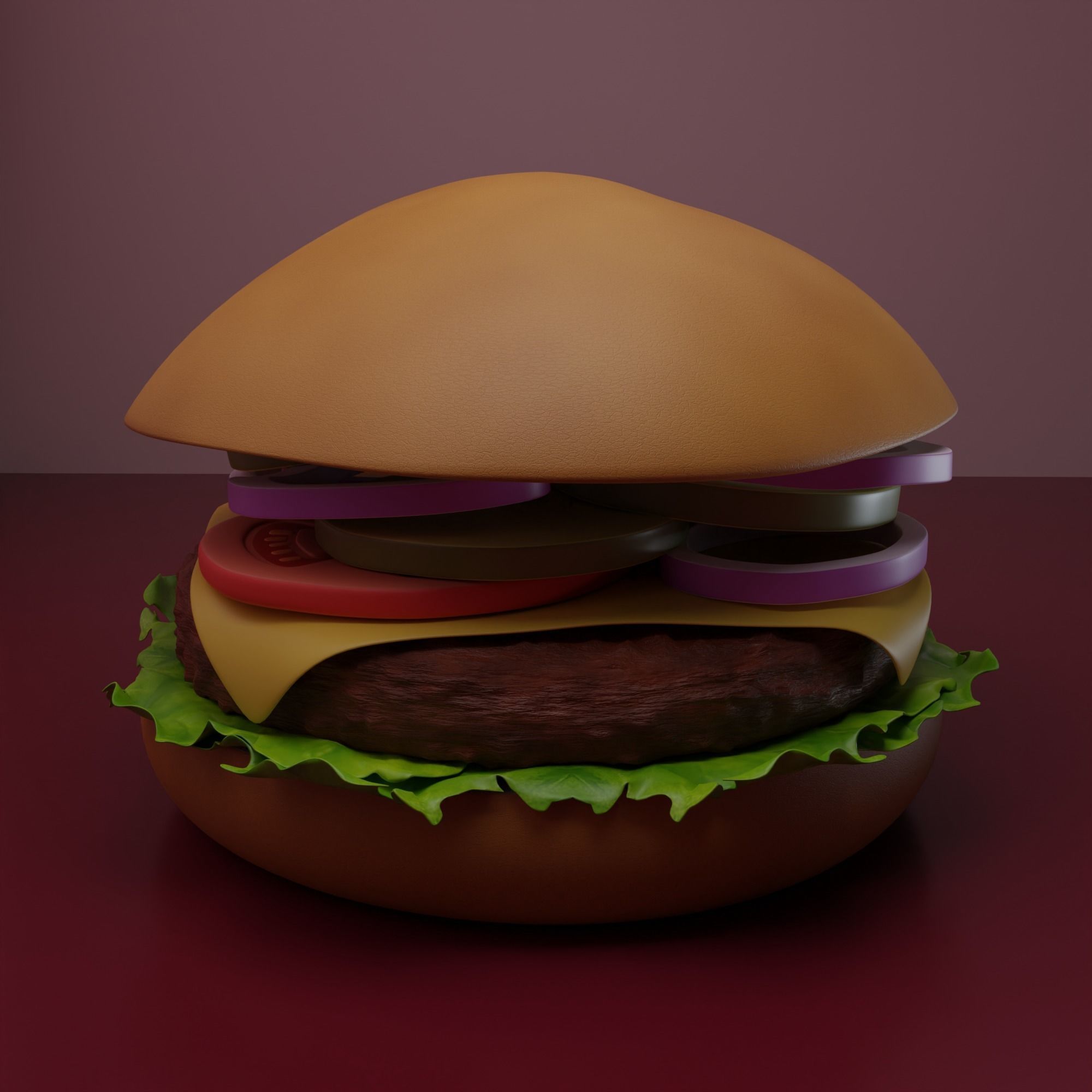 Hamburger 3D print model_6