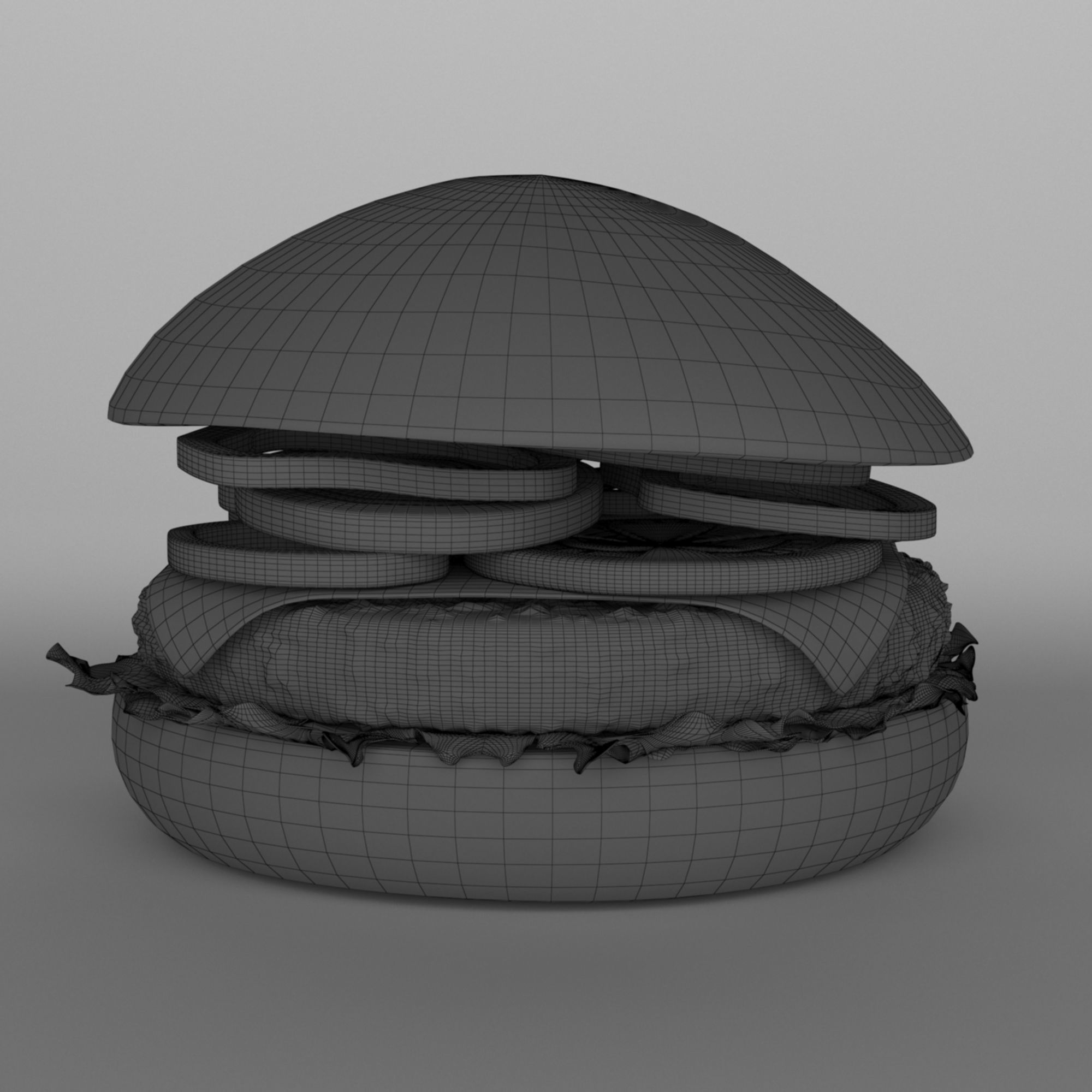 Hamburger 3D print model_17